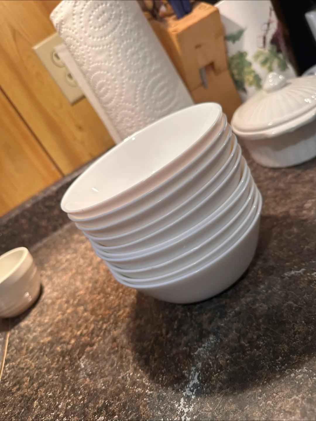 White Ceramic Bowls - Set of 10 thumbnail