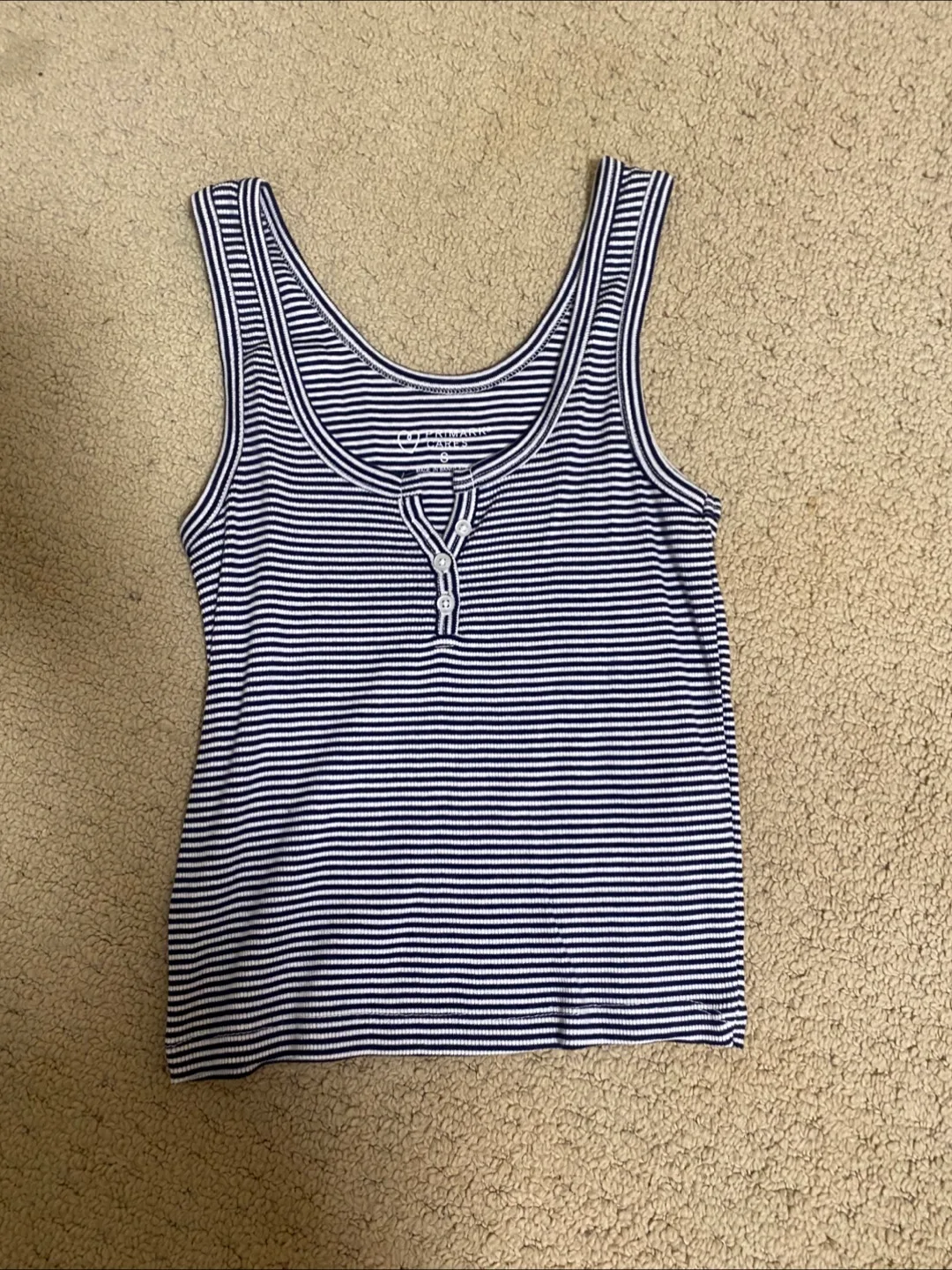 Black and White Striped Tank Top - Size Small image indicator(2)