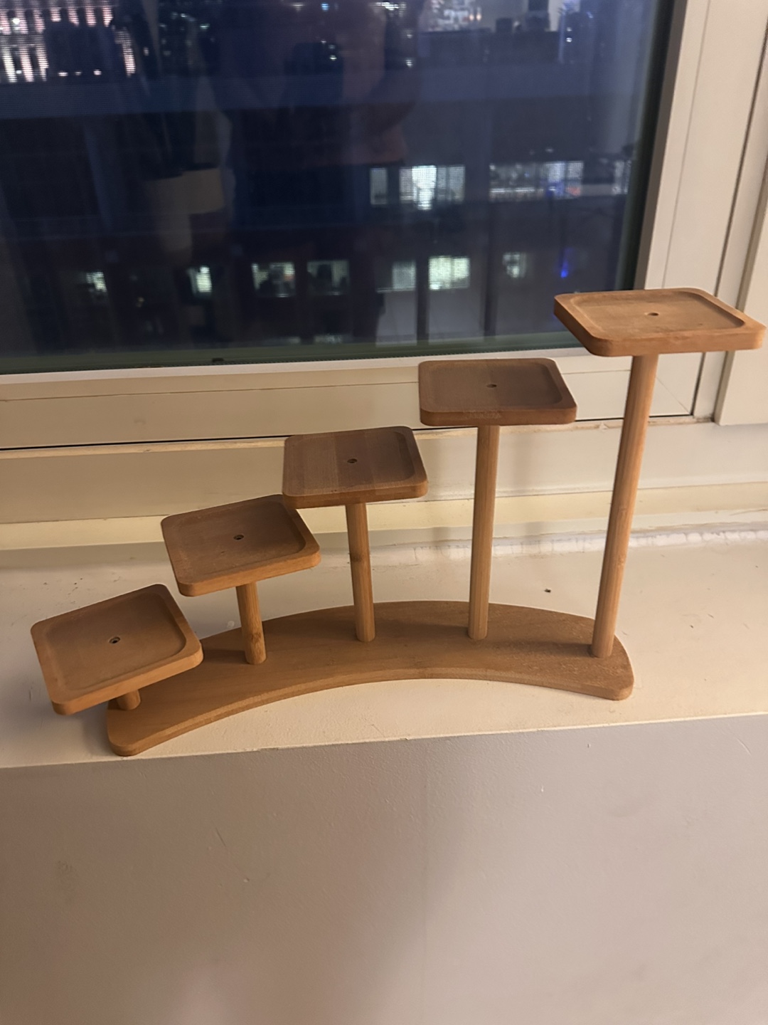 Wooden tiered display stand