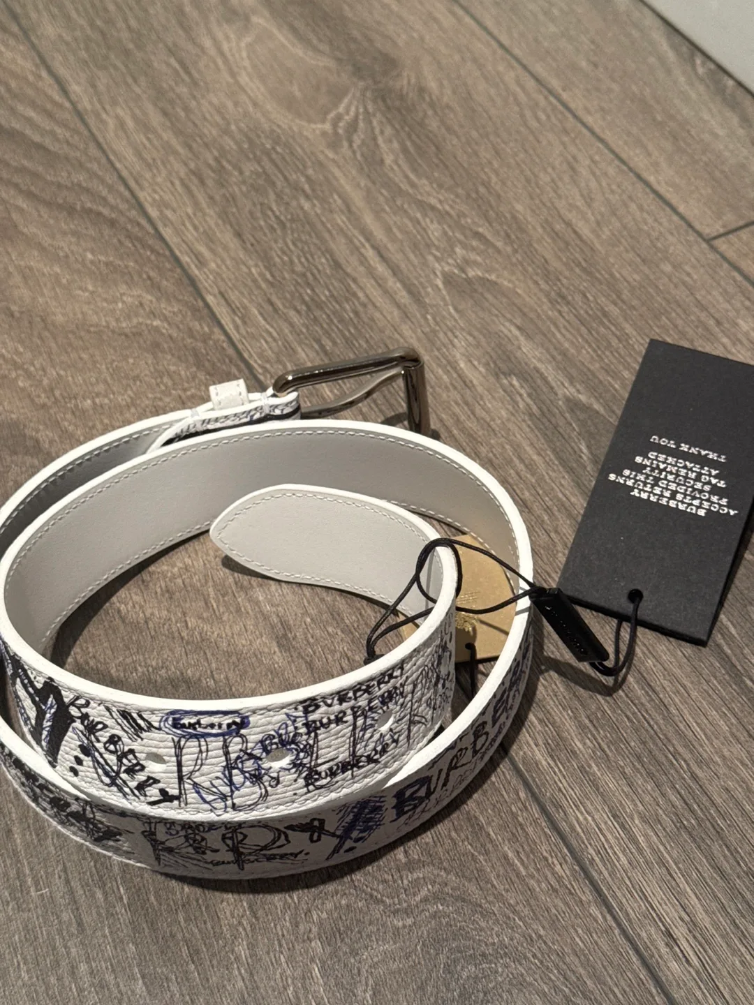 Burberry London England White Belt thumbnail