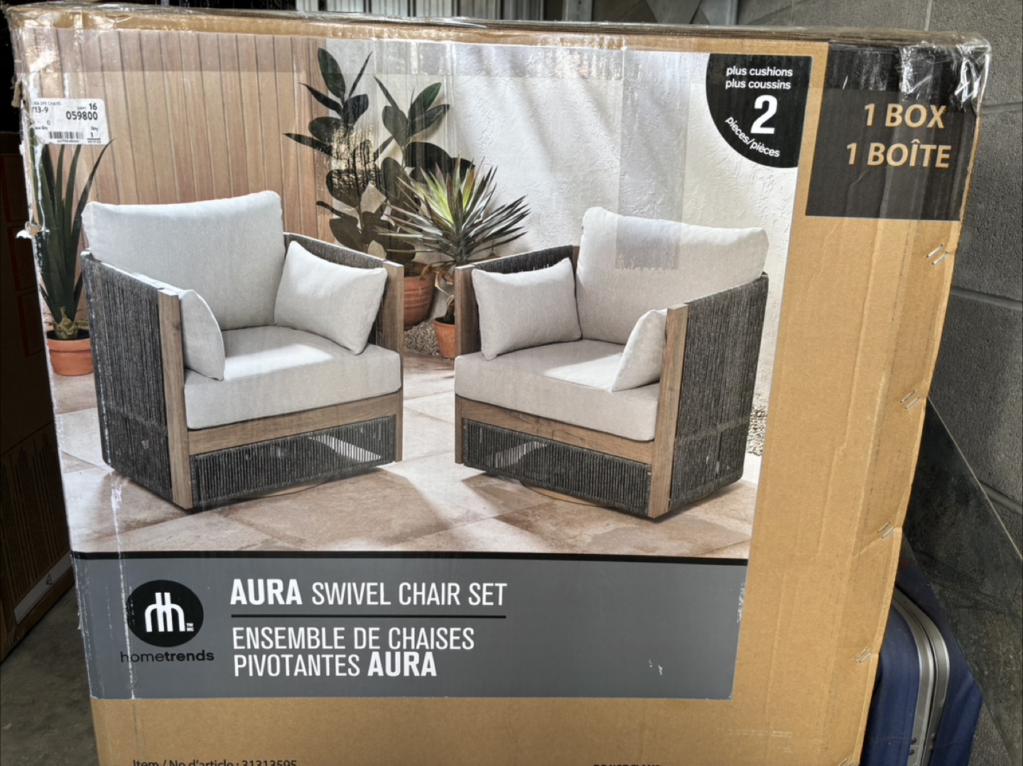 Hometrends Aura Swivel Chair Set (New in Box)