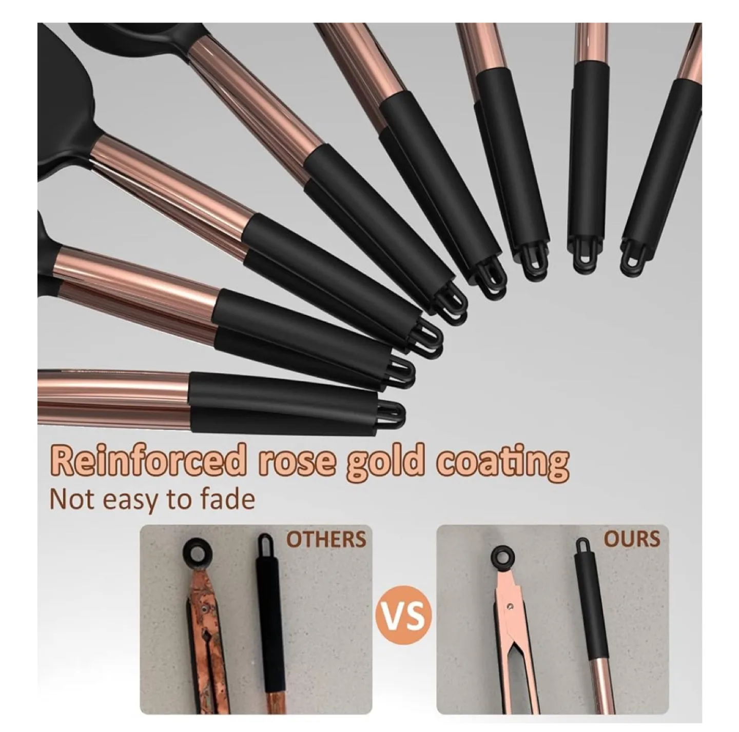 Fungun 24pcs Silicone Kitchen Utensil Set - Black image indicator(5)