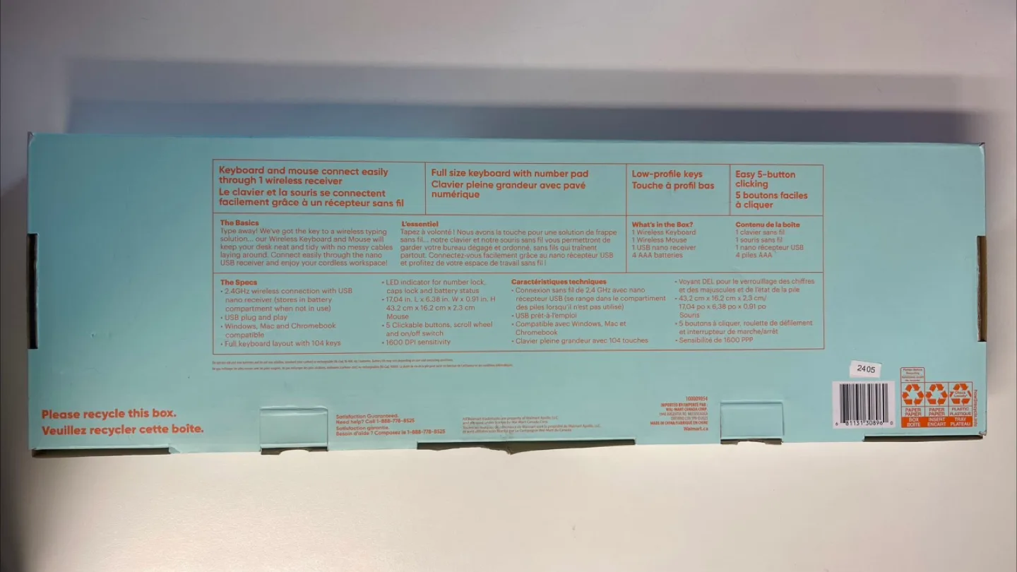 onn. Wireless Keyboard and Mouse Combo - New 🧡 image indicator(2)