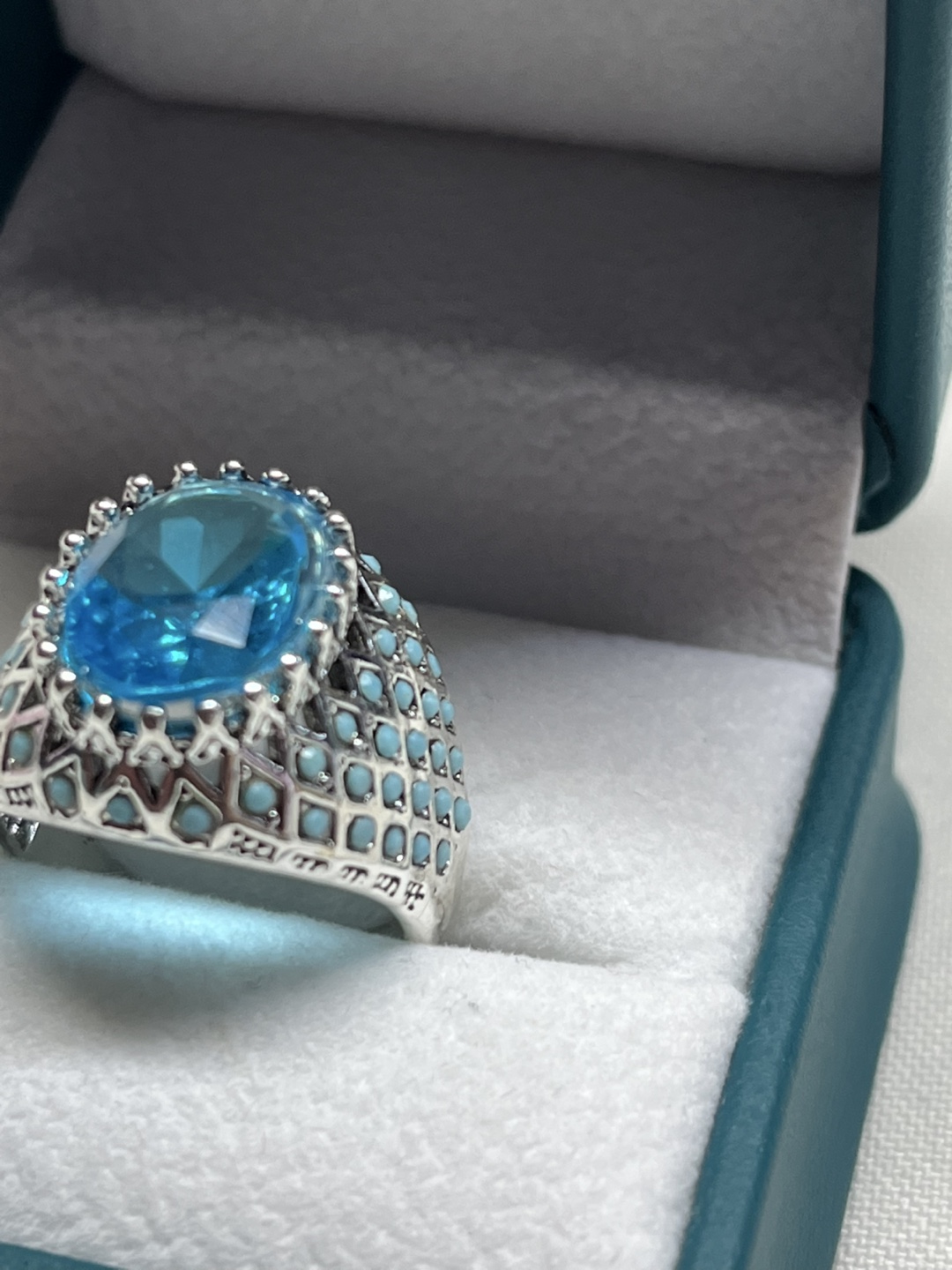 Aquamarine luxury design beautiful ring - photo 2