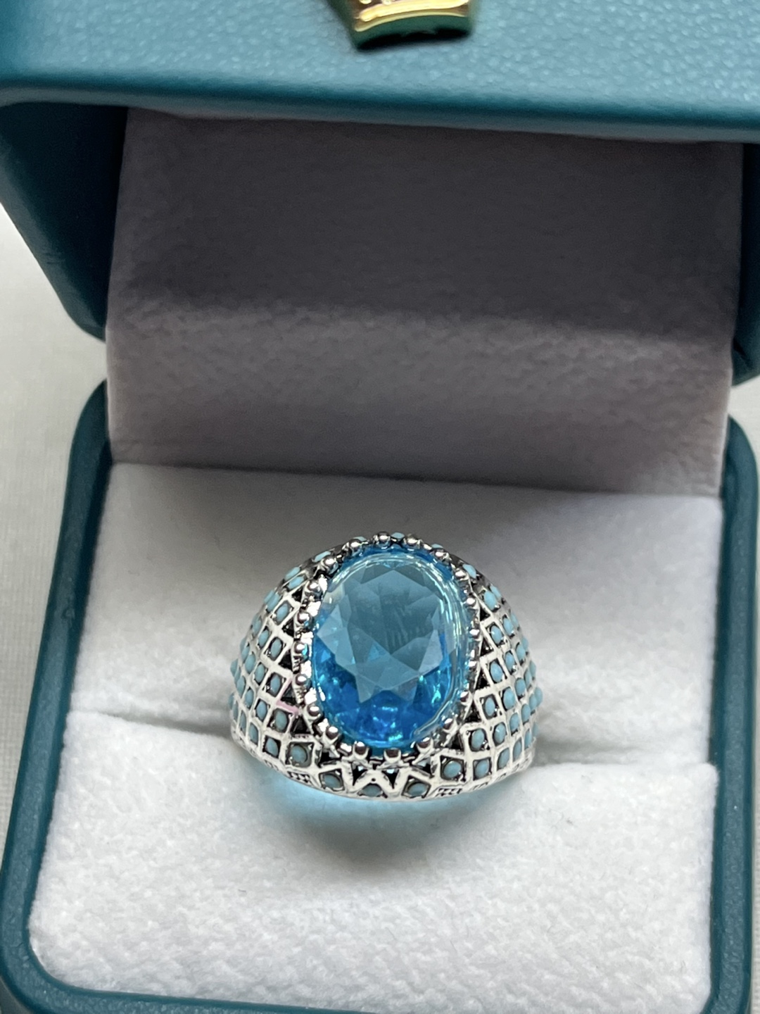Aquamarine luxury design beautiful ring - photo 3