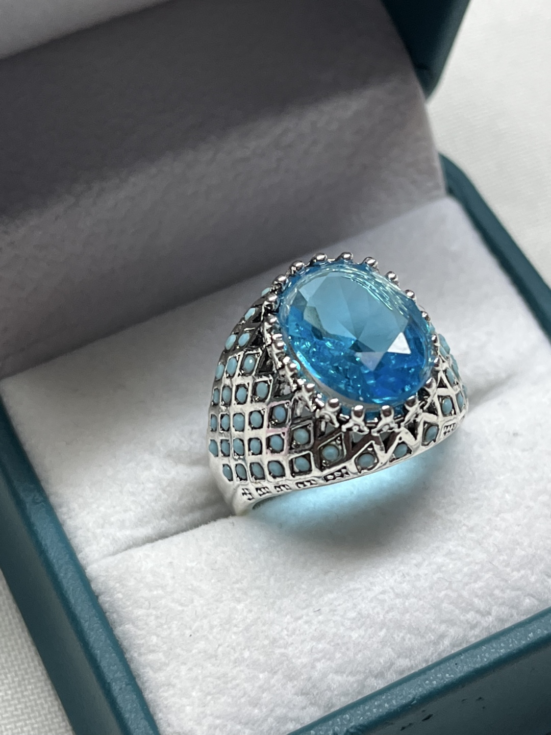 Aquamarine luxury design beautiful ring - photo 5