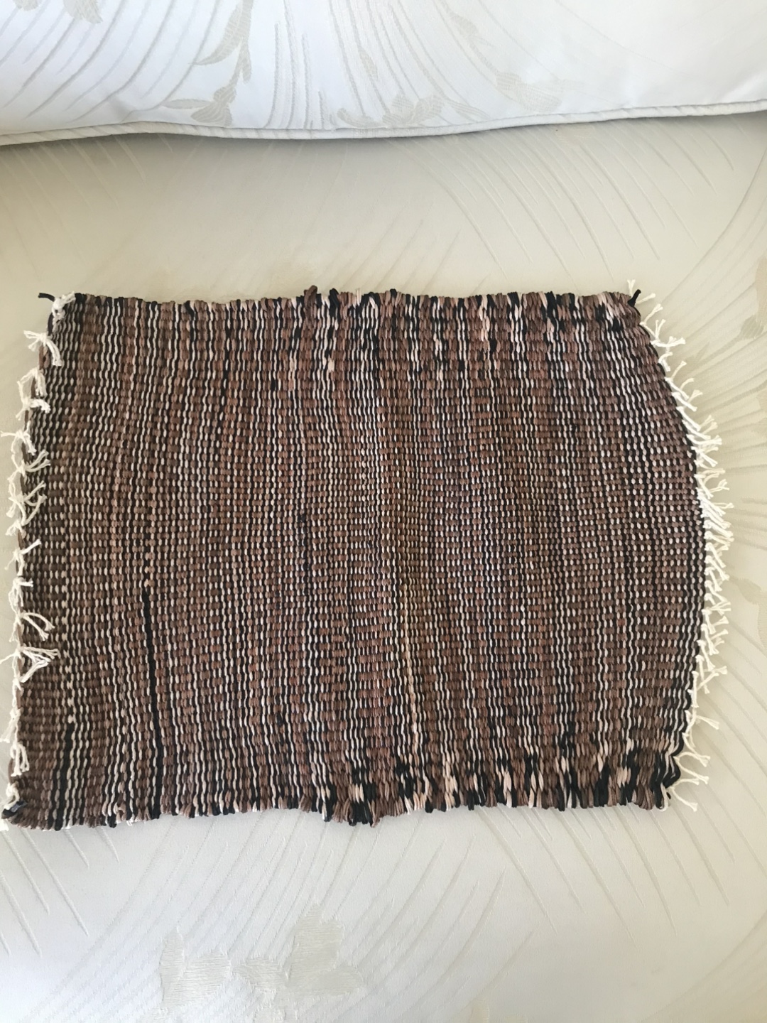 [handmade] Brown Woven tapestry table mat