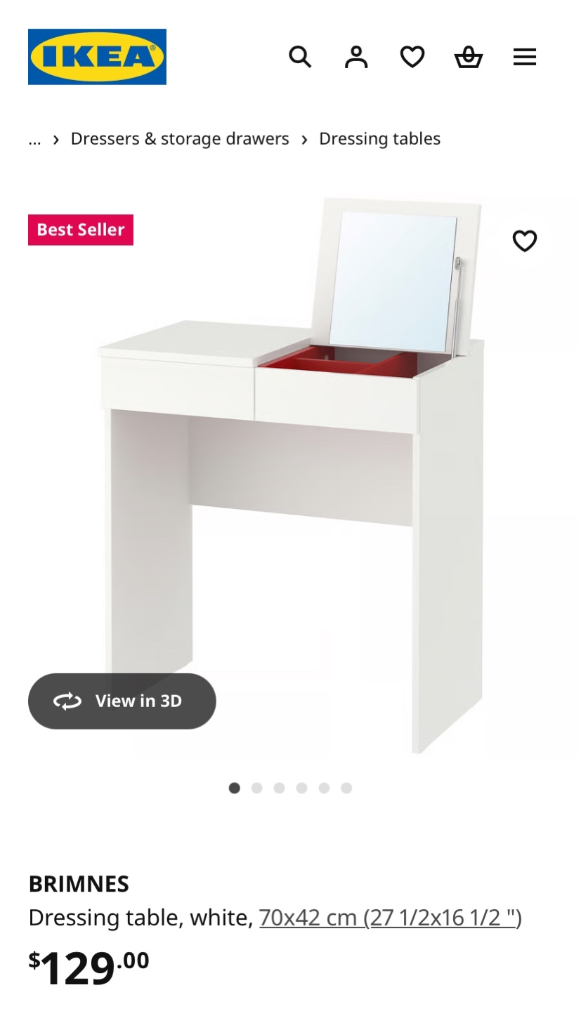 IKEA BRIMNES Vanity with SKRUVSTA Swivel Chair (CAN DELIVER) - photo 4