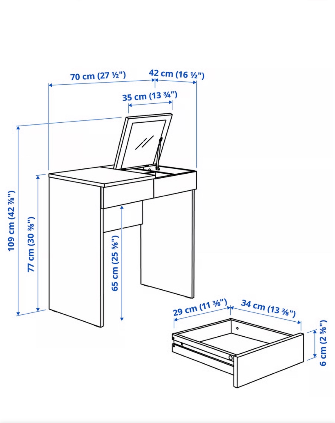 IKEA BRIMNES Vanity with SKRUVSTA Swivel Chair (CAN DELIVER) - photo 3