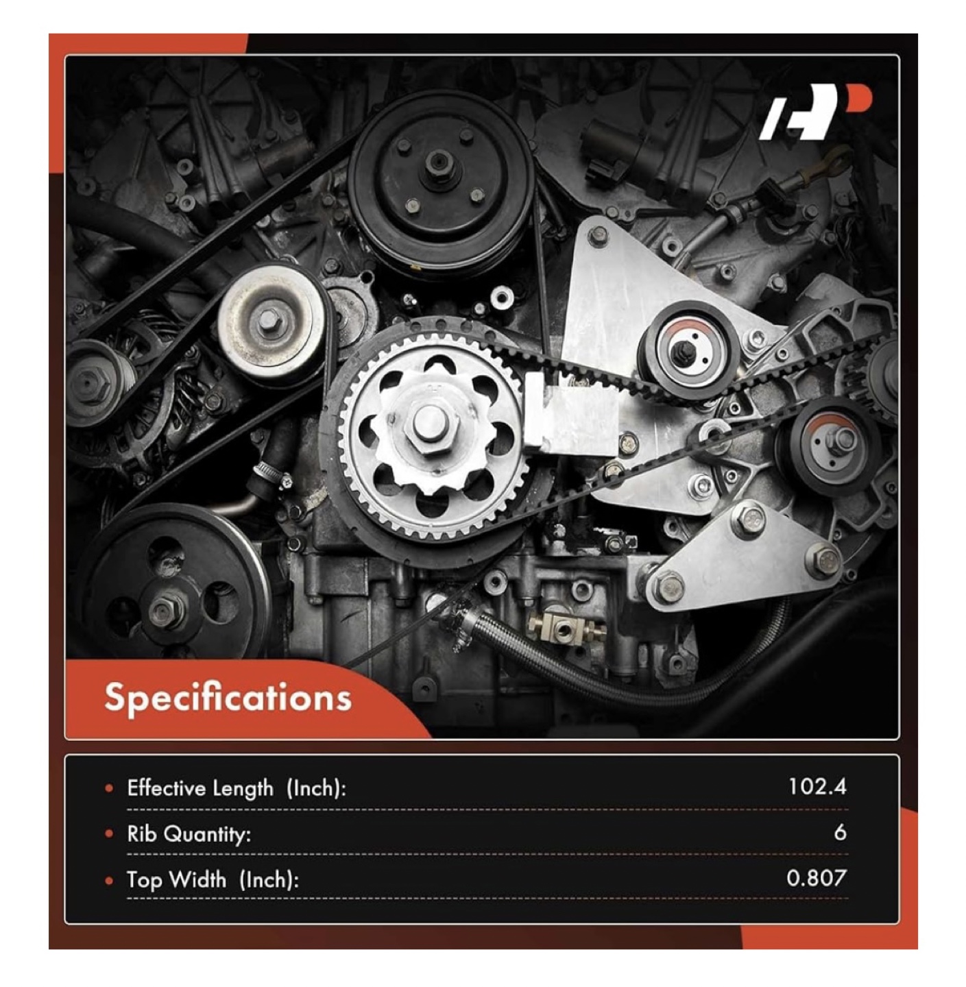 A-Premium Serpentine Belt - 6PK2604 - photo 4