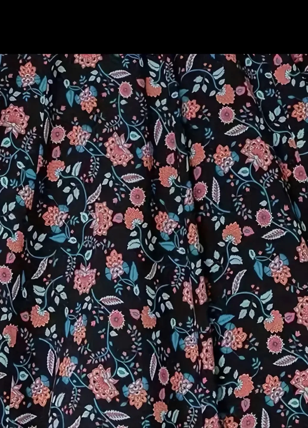 Floral Print Maxi Dress - Black, XL image indicator(6)