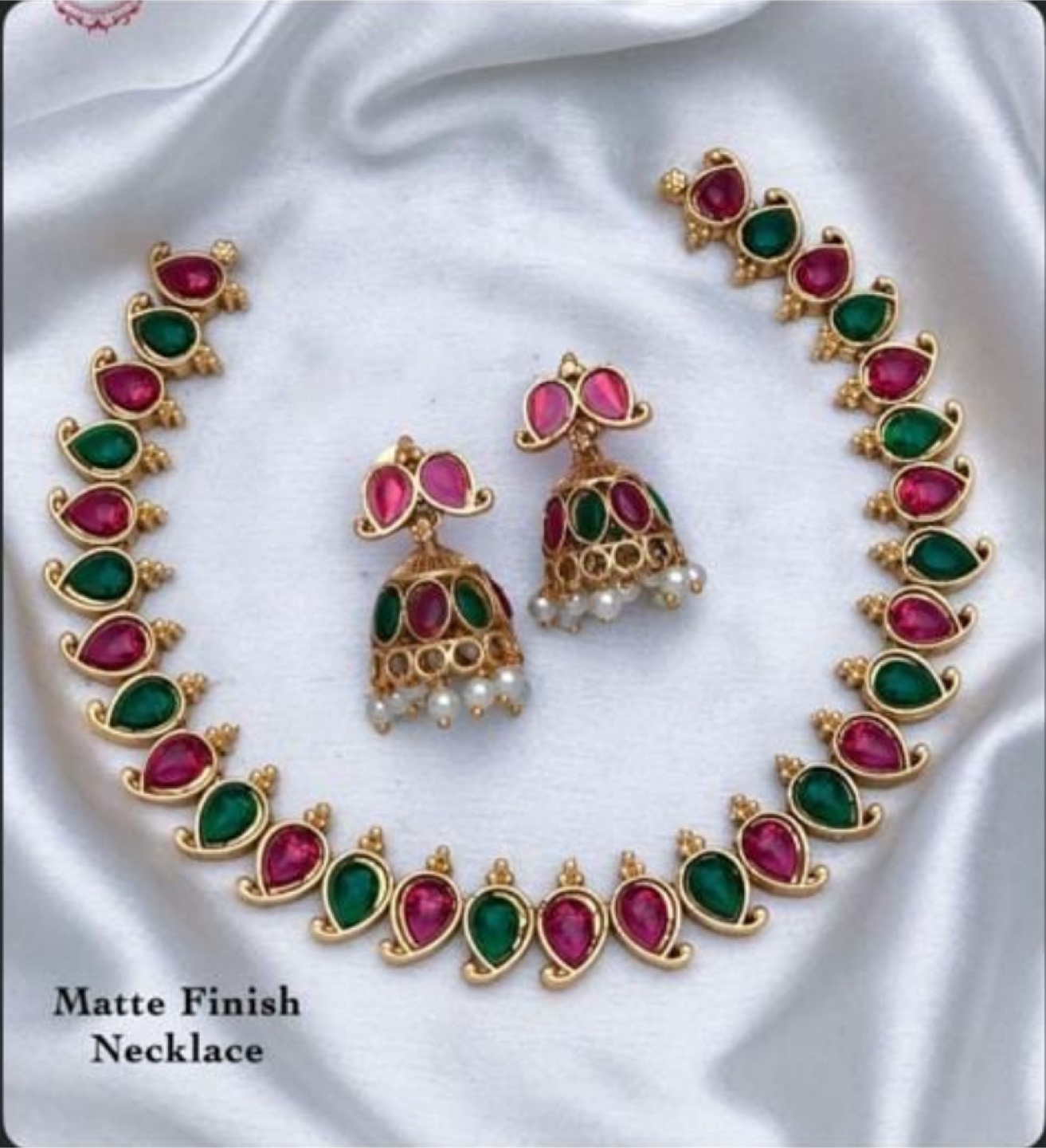 Matte Finish Necklace & Earring Set