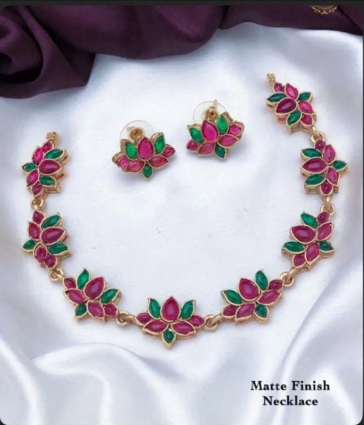 Matte Finish Necklace & Earring Set thumbnail