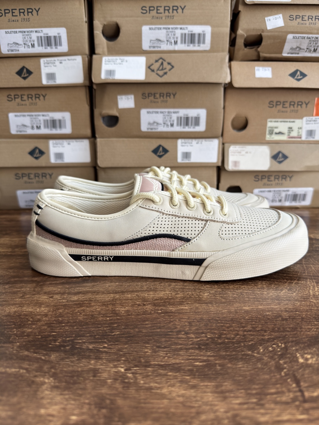 Sperry Soletide Prem Ivory Multi Sneakers - Size 8M - photo 2