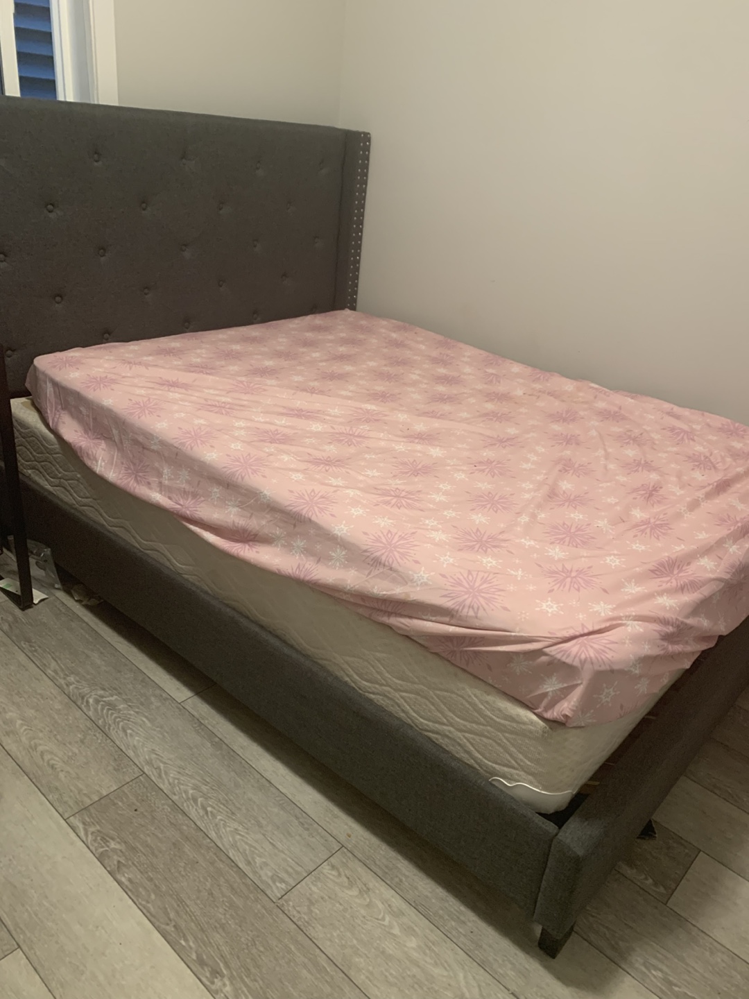 Upholstered Bed Frame - Grey - photo 4