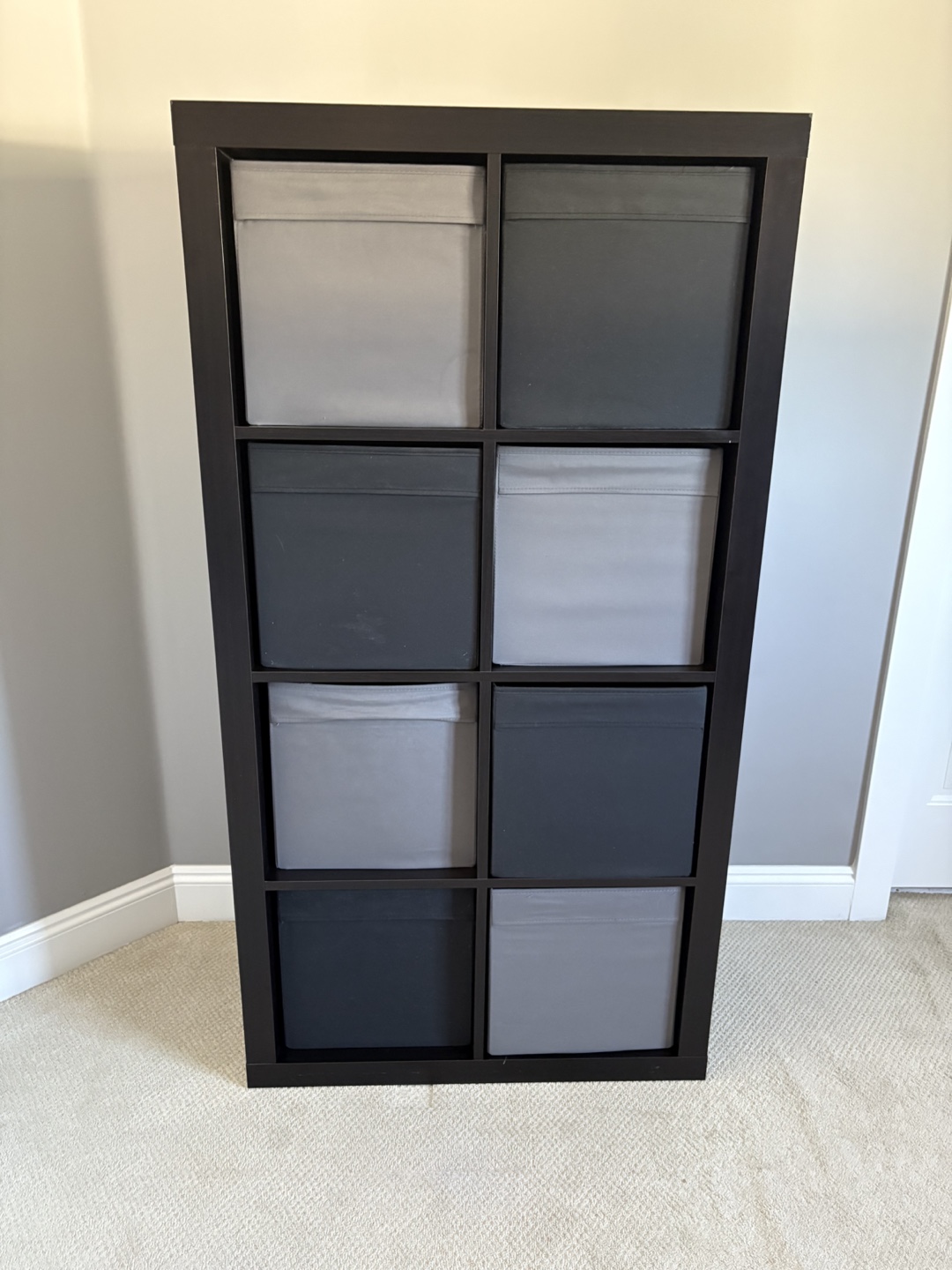 IKEA Kallax Shelf Unit w/ 8 Storage Bins