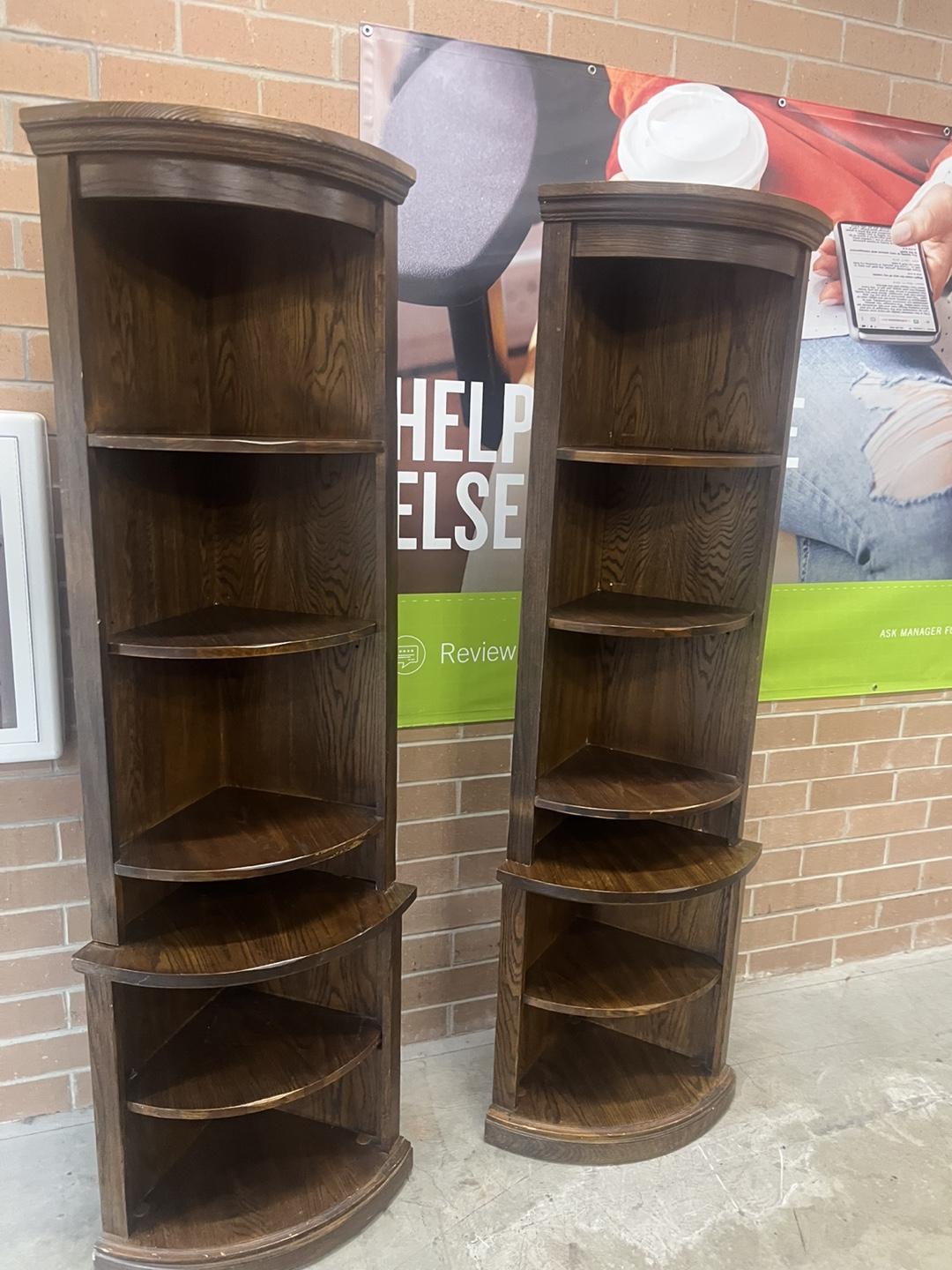 Corner Wooden Shelves - Dark Brown - photo 2