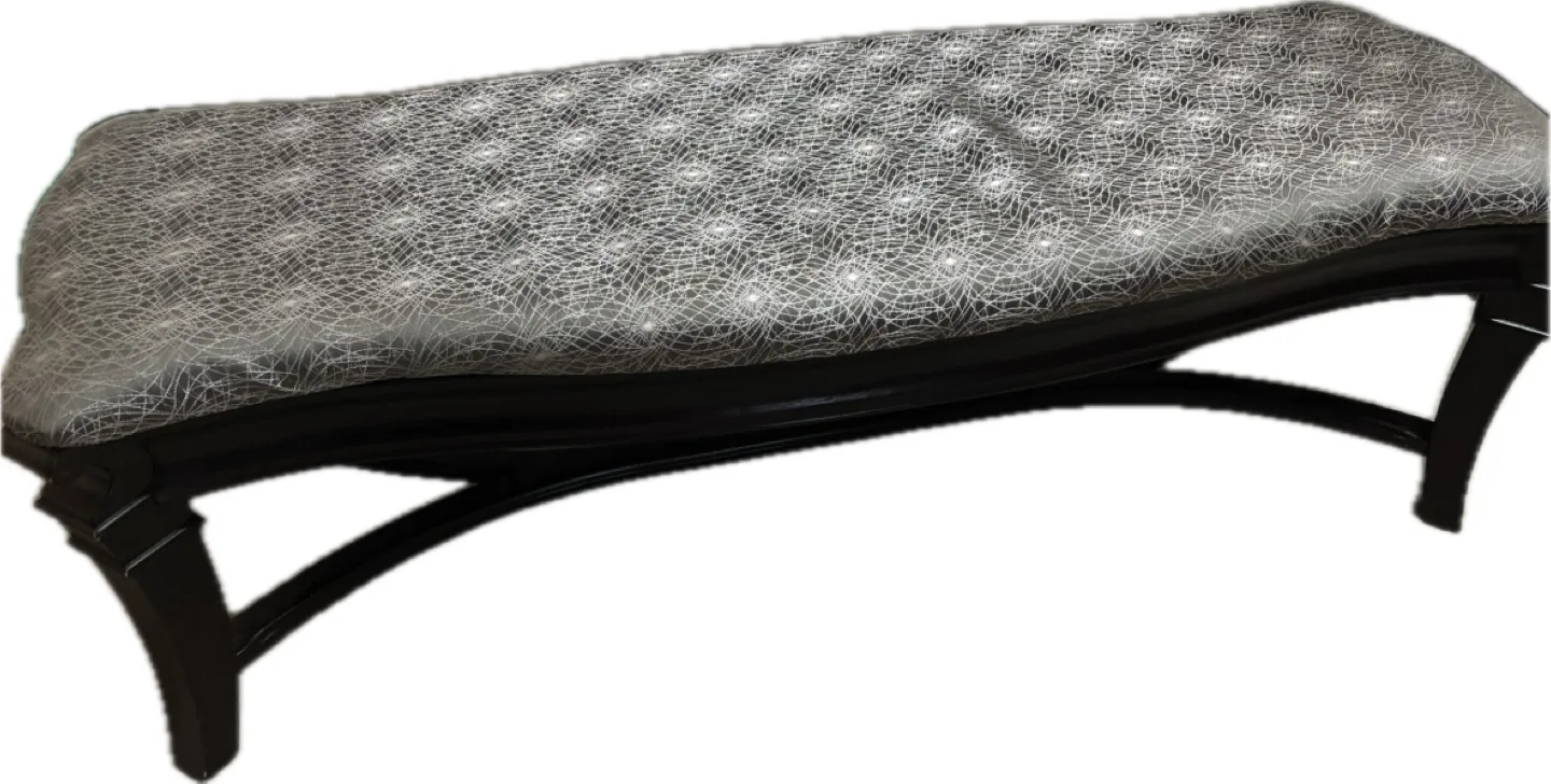 Upholstered Bench with Dark Wood Frame thumbnail
