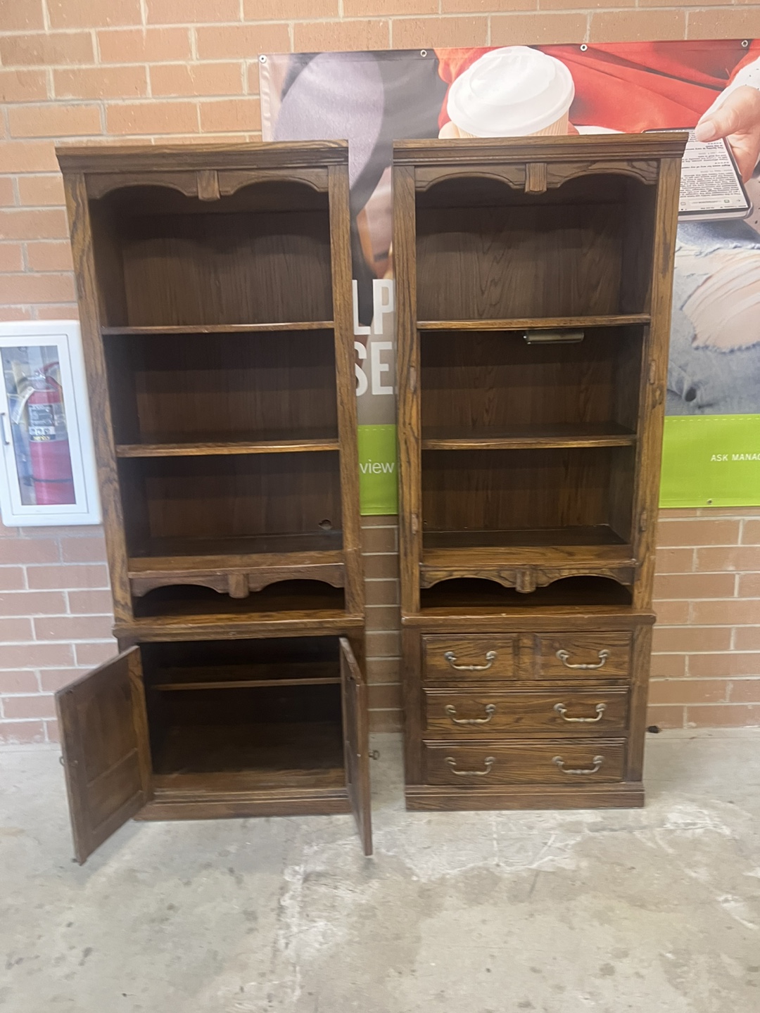Matching Wooden Bookcases - Set of 2 - photo 3