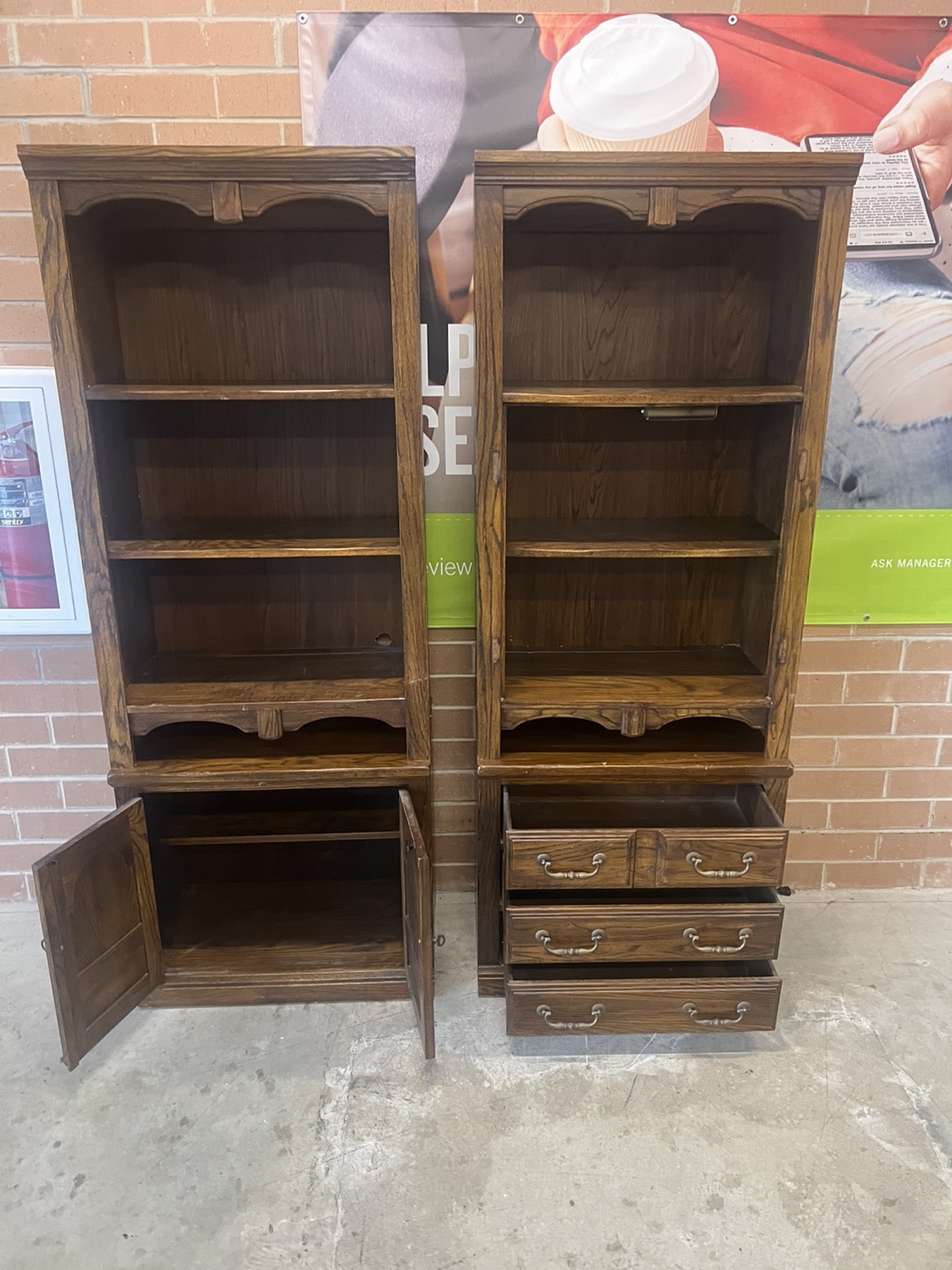 Matching Wooden Bookcases - Set of 2 - photo 4