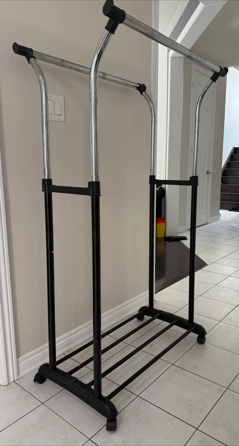 Adjustable Double Rod Clothing Rack thumbnail