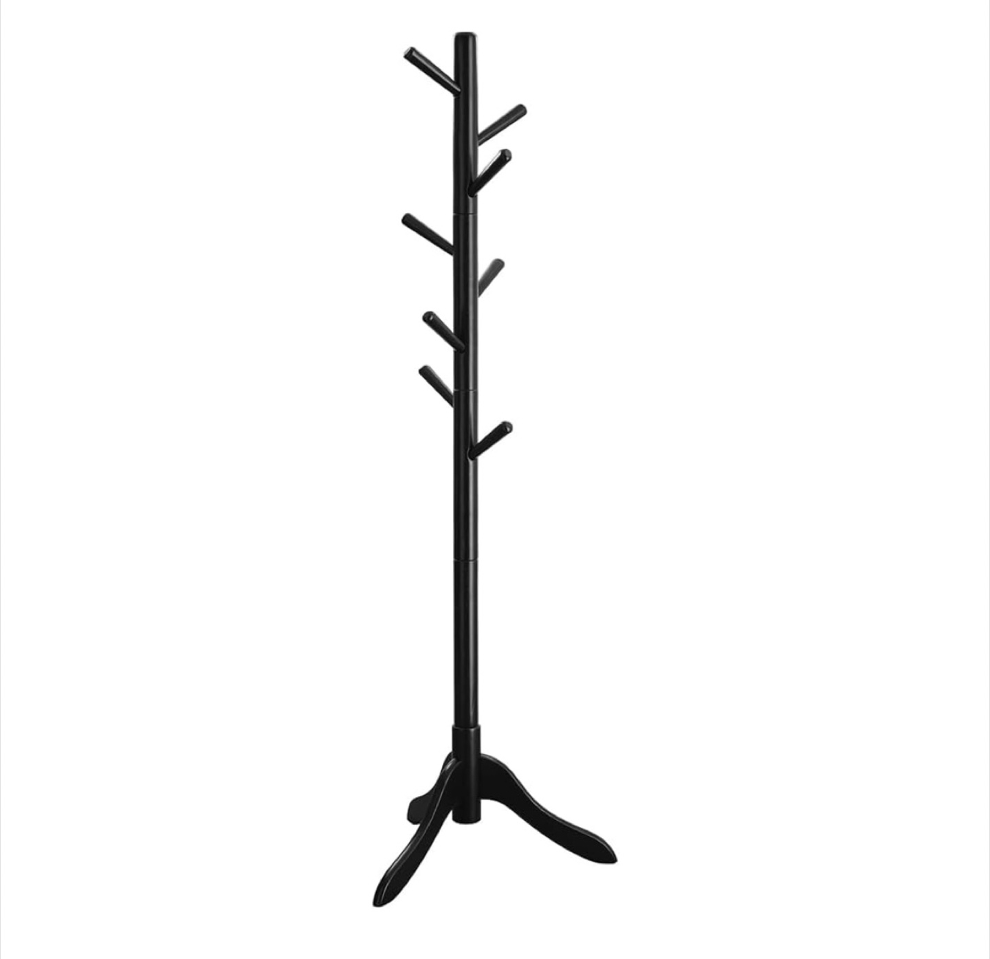 Black Wooden Coat Rack Stand