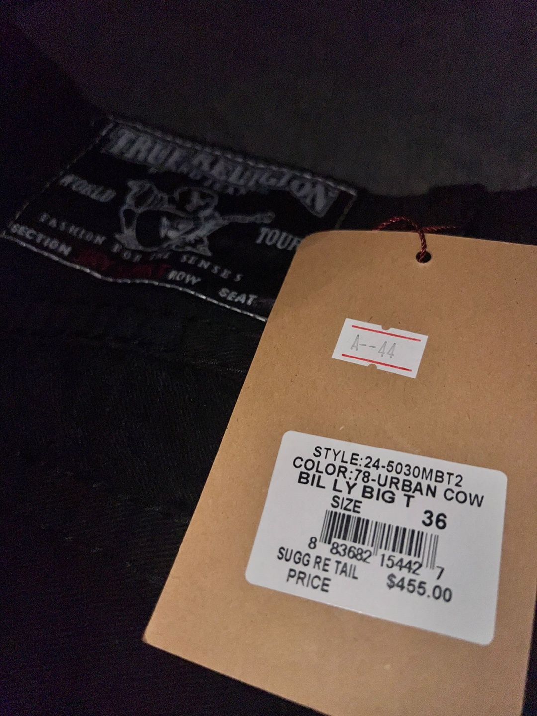 True Religion Urban Cow Jeans, Size 36 - photo 3