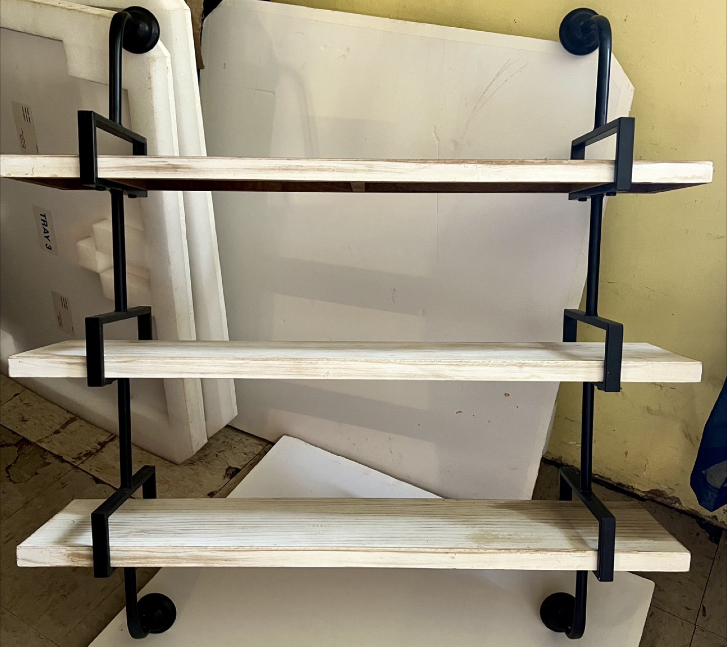 3-Tier Rustic Industrial Wall Shelf - photo 2