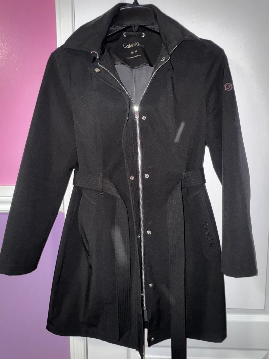 Calvin Klein Black Trench Coat - Size M image indicator(2)