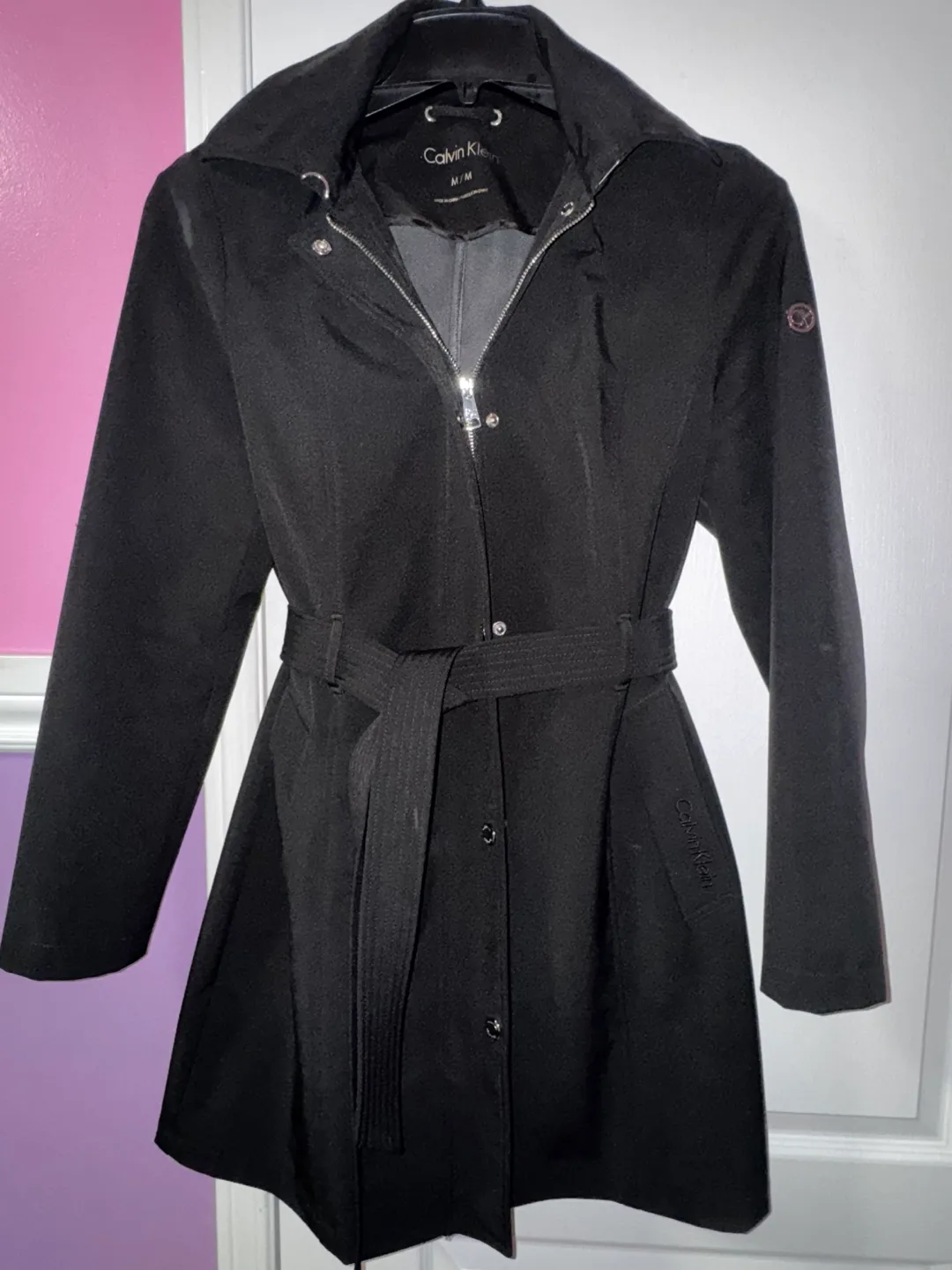 Calvin Klein Black Trench Coat - Size M image indicator(3)