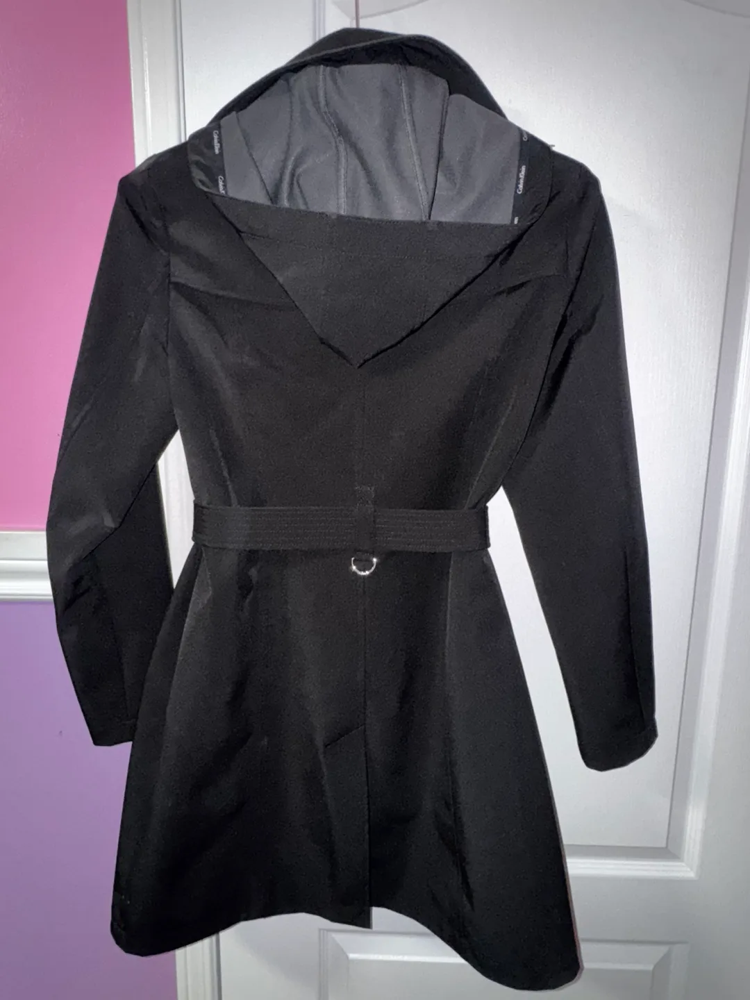 Calvin Klein Black Trench Coat - Size M image indicator(5)