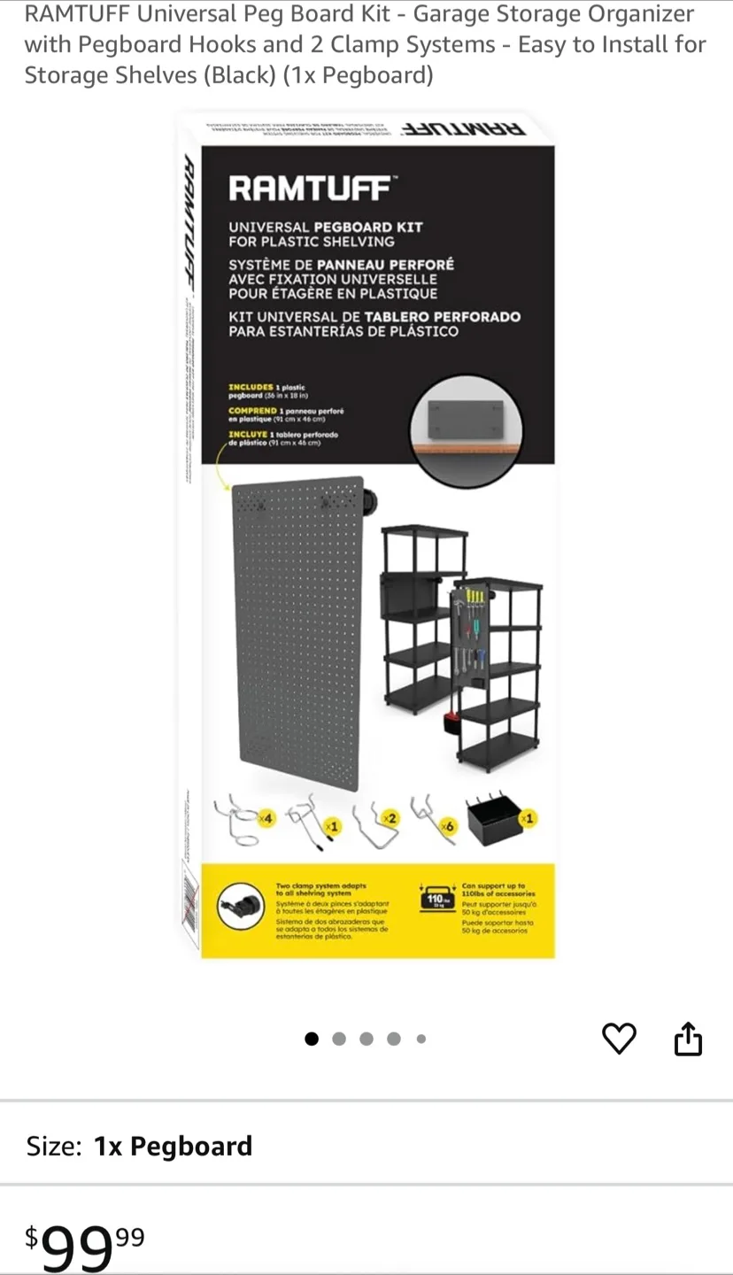 RAMTUFF Pegboard Kit - Garage Storage thumbnail