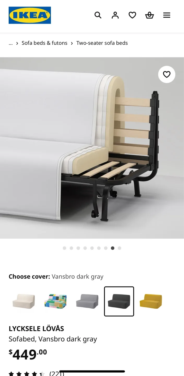 IKEA LYCKSELE LÖVÅS Sofa Bed image indicator(2)