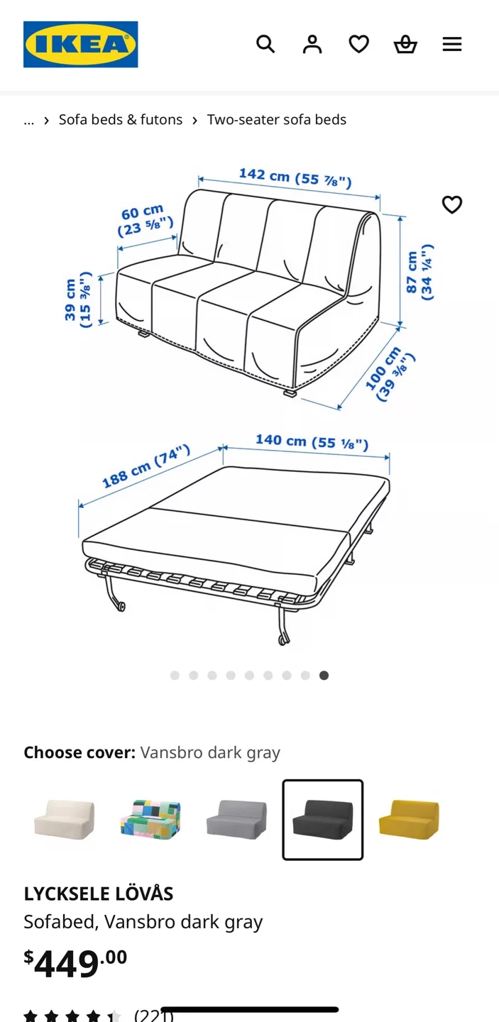 IKEA LYCKSELE LÖVÅS Sofa Bed image indicator(3)