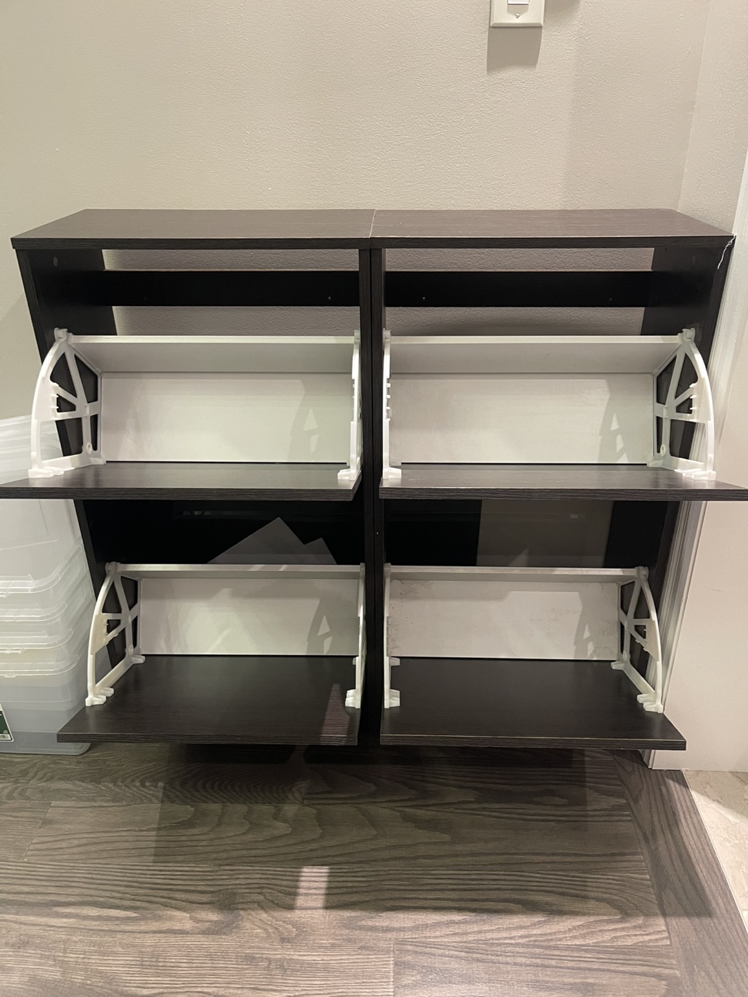 Two Matching IKEA Bissa Shoe Cabinets in Black-Brown - photo 4