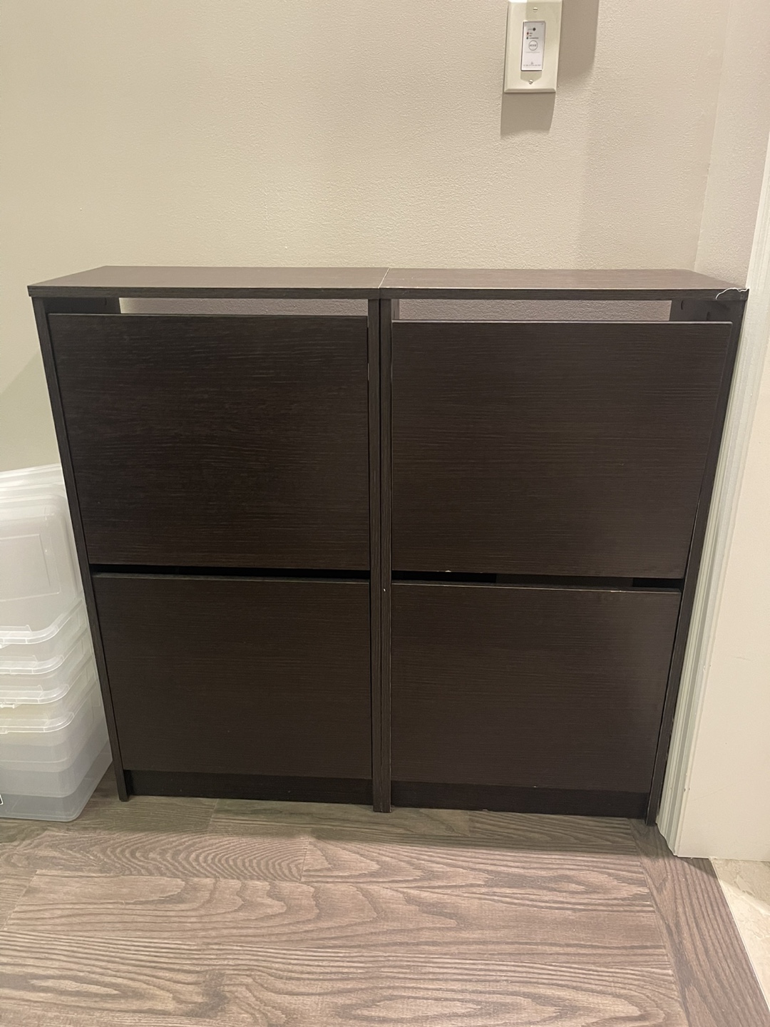 Two Matching IKEA Bissa Shoe Cabinets in Black-Brown - photo 3