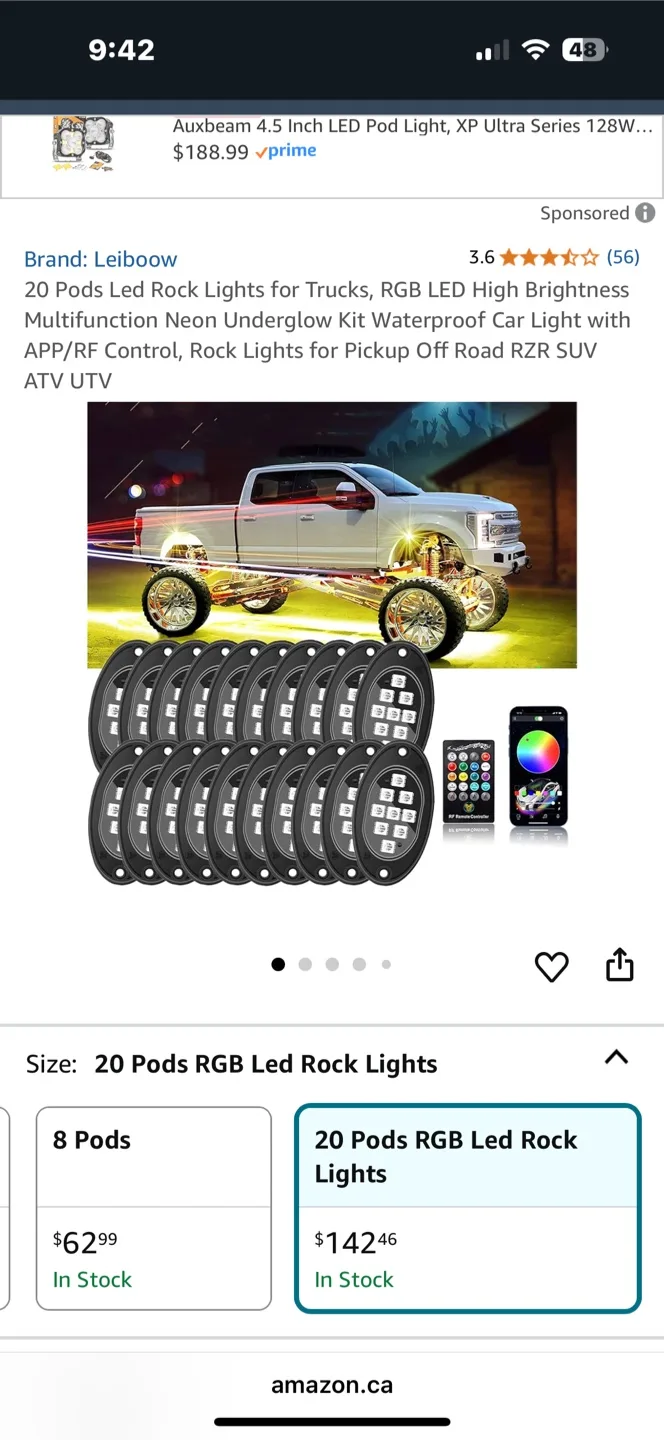 20 RGB LED Rock Lights for Trucks 🧡 thumbnail