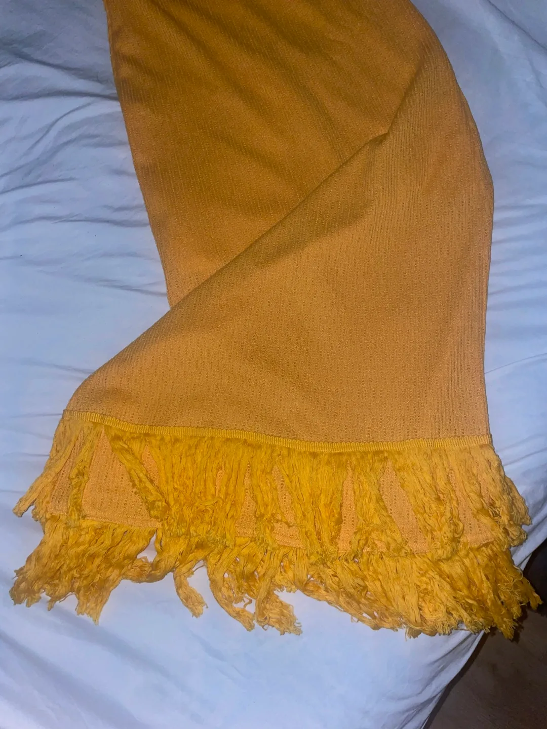 Yellow One Shoulder Fringe Hem Dress (L) image indicator(4)