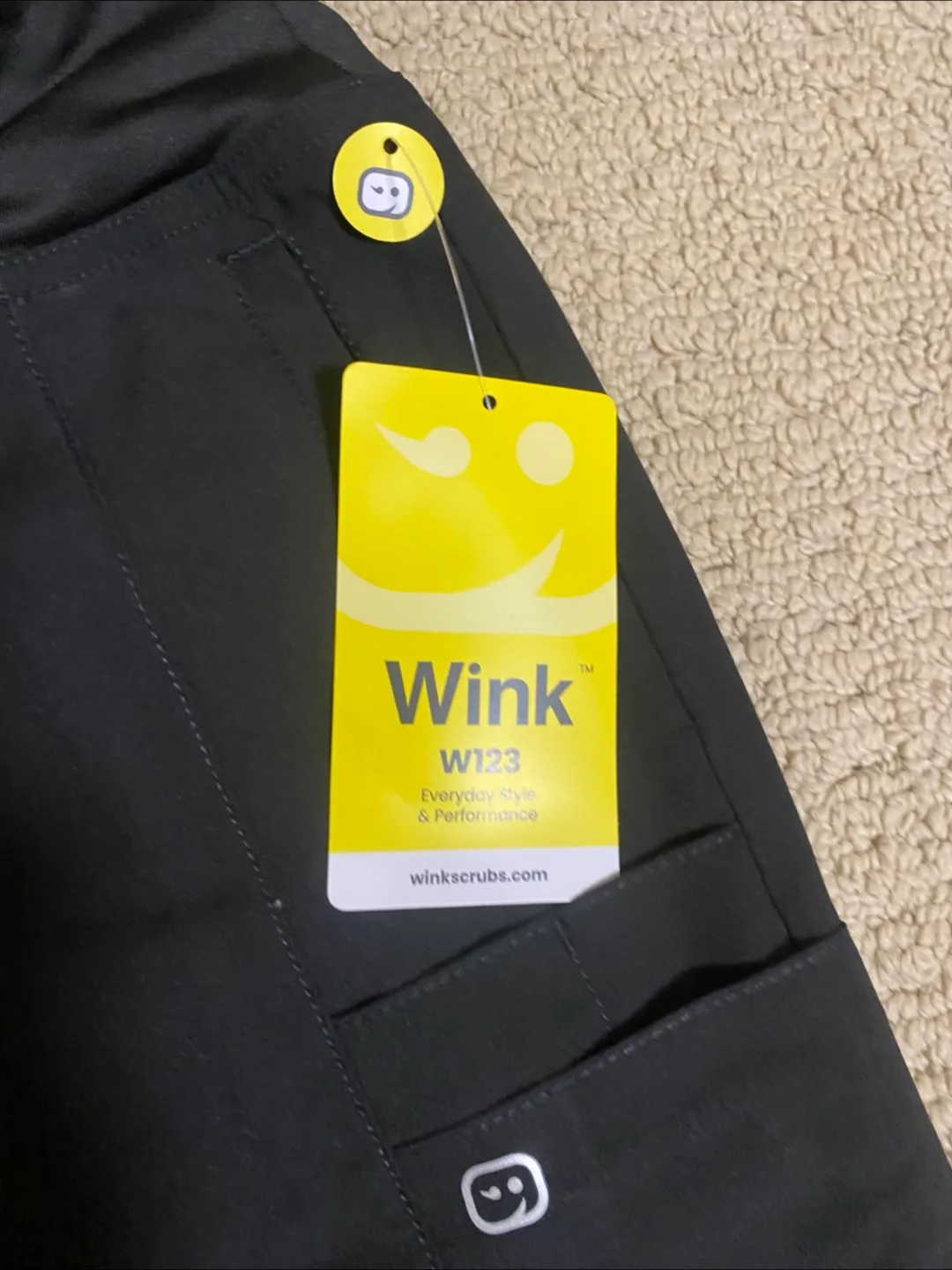 New Wink W123 Black Scrub Pants - Size S image indicator(3)