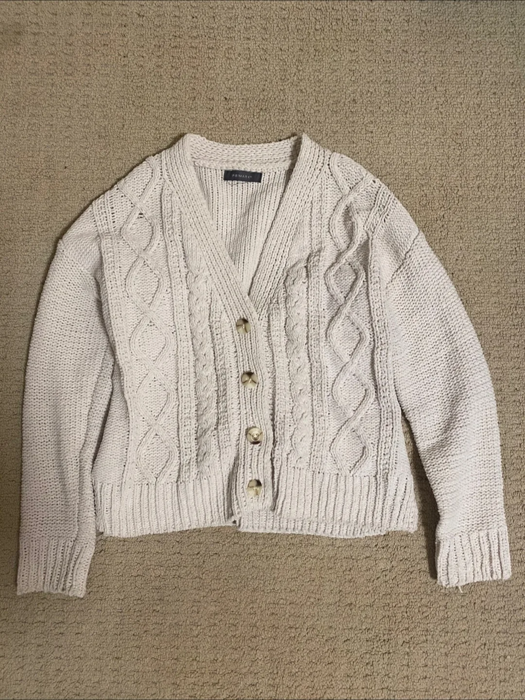 Primark Cream Cable Knit Cardigan image indicator(2)
