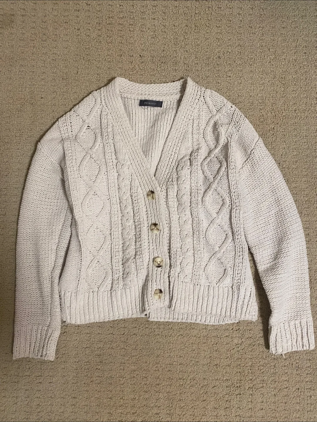 Primark Cream Cable Knit Cardigan image indicator(3)