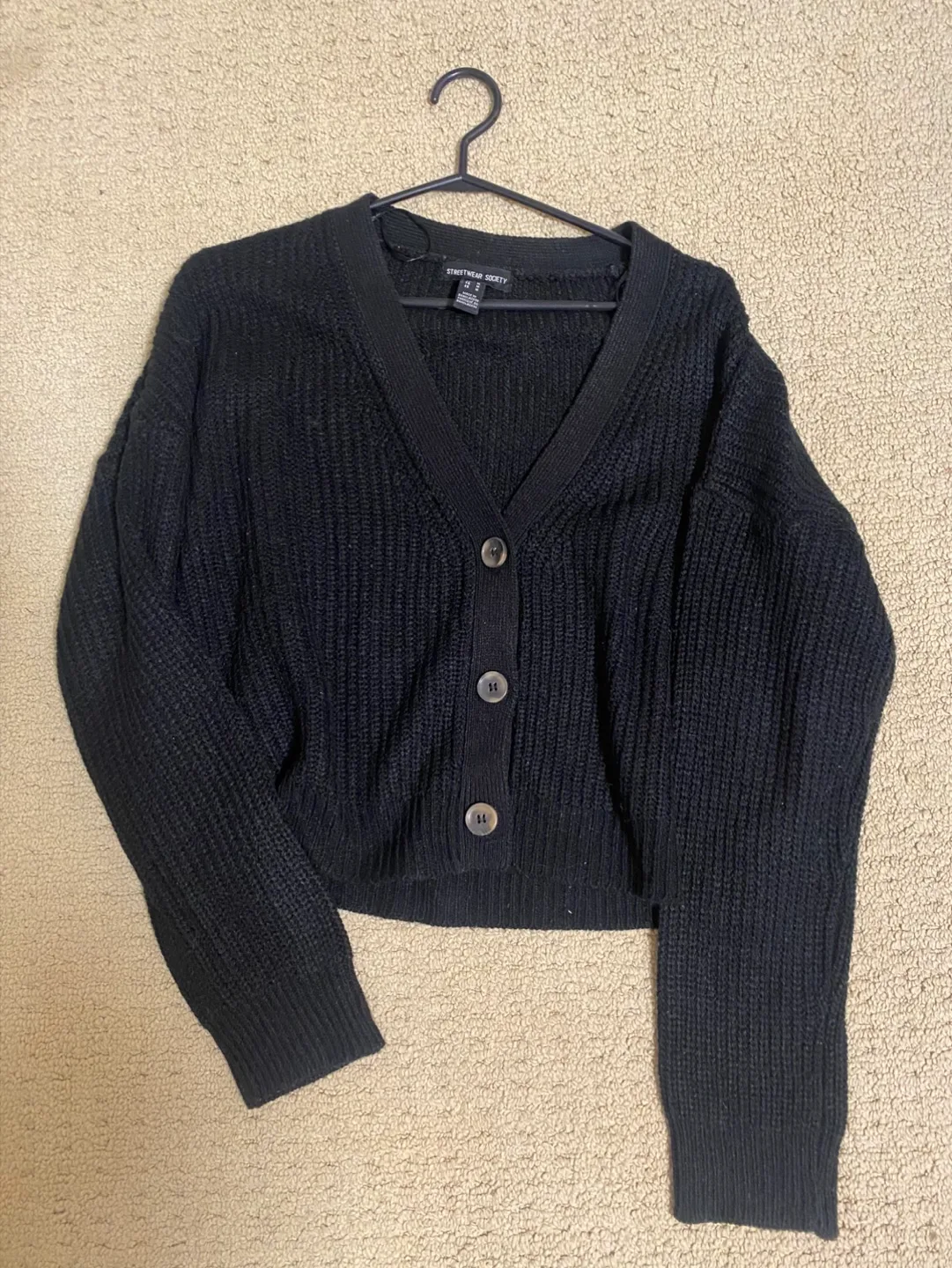 Streetwear Society Black Cardigan - Size M thumbnail