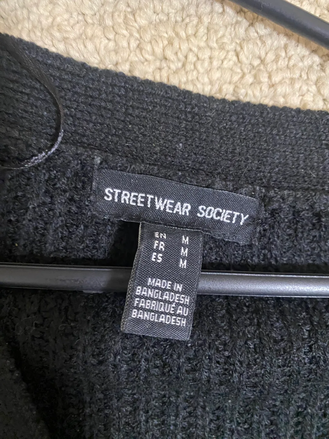 Streetwear Society Black Cardigan - Size M image indicator(3)