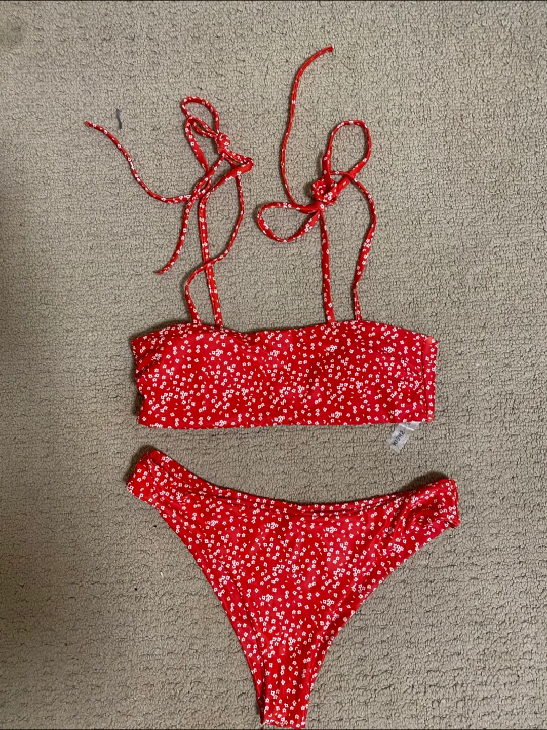 SHEIN Red Floral Bikini Set - Size M/S thumbnail