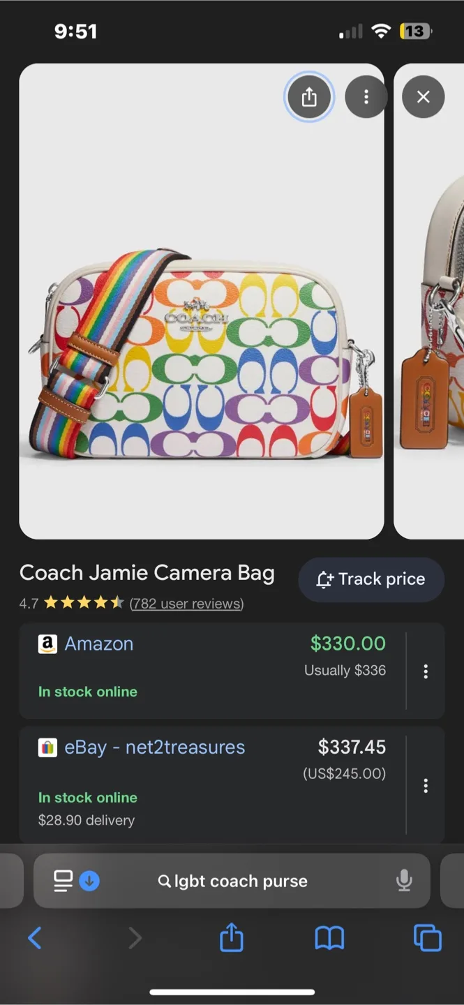 COACH Jaime Camera Bag – Rainbow Signature Canvas – Brand New image indicator(6)