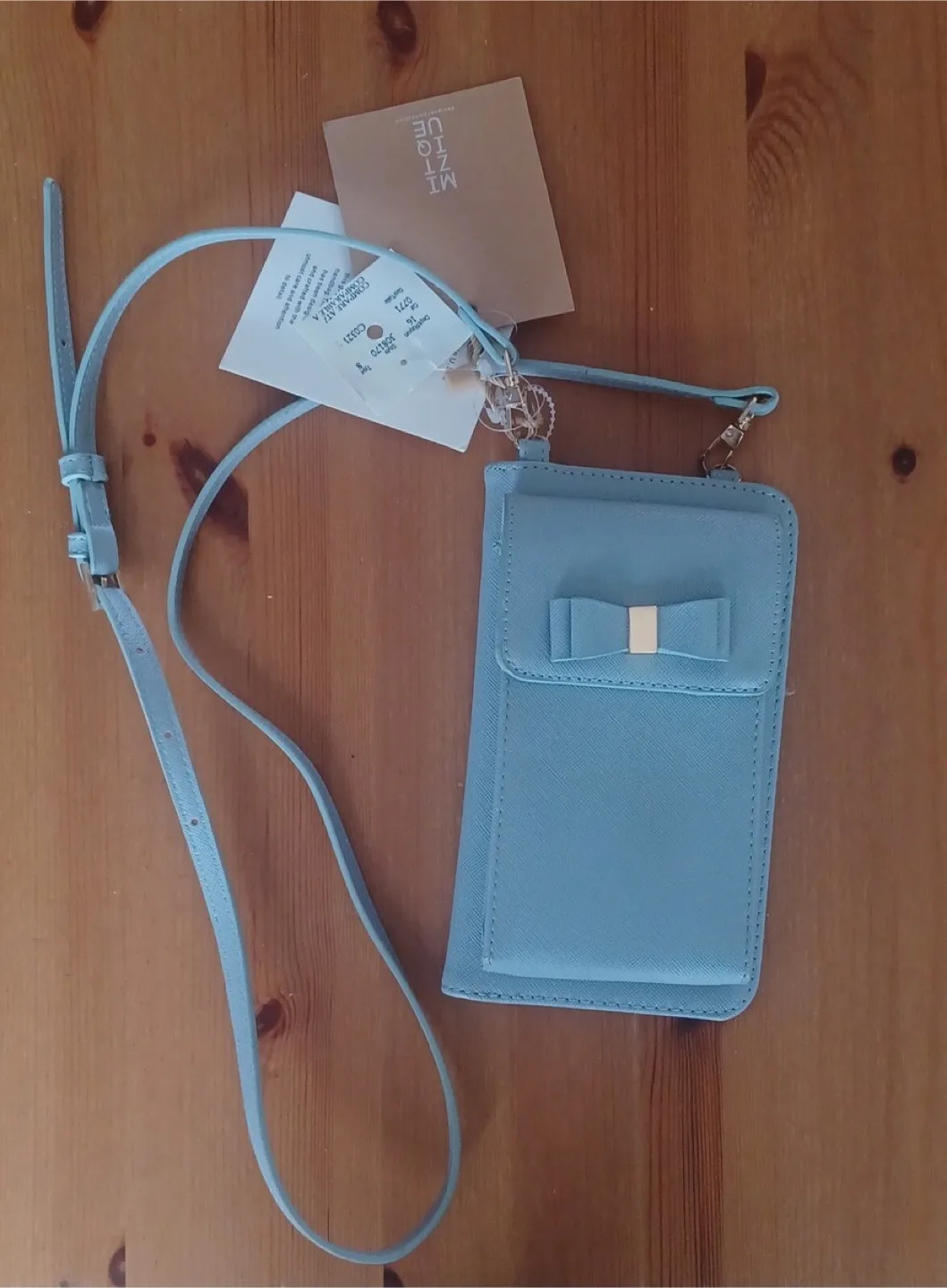 Miztique Blue Wallet Purse with strap thumbnail