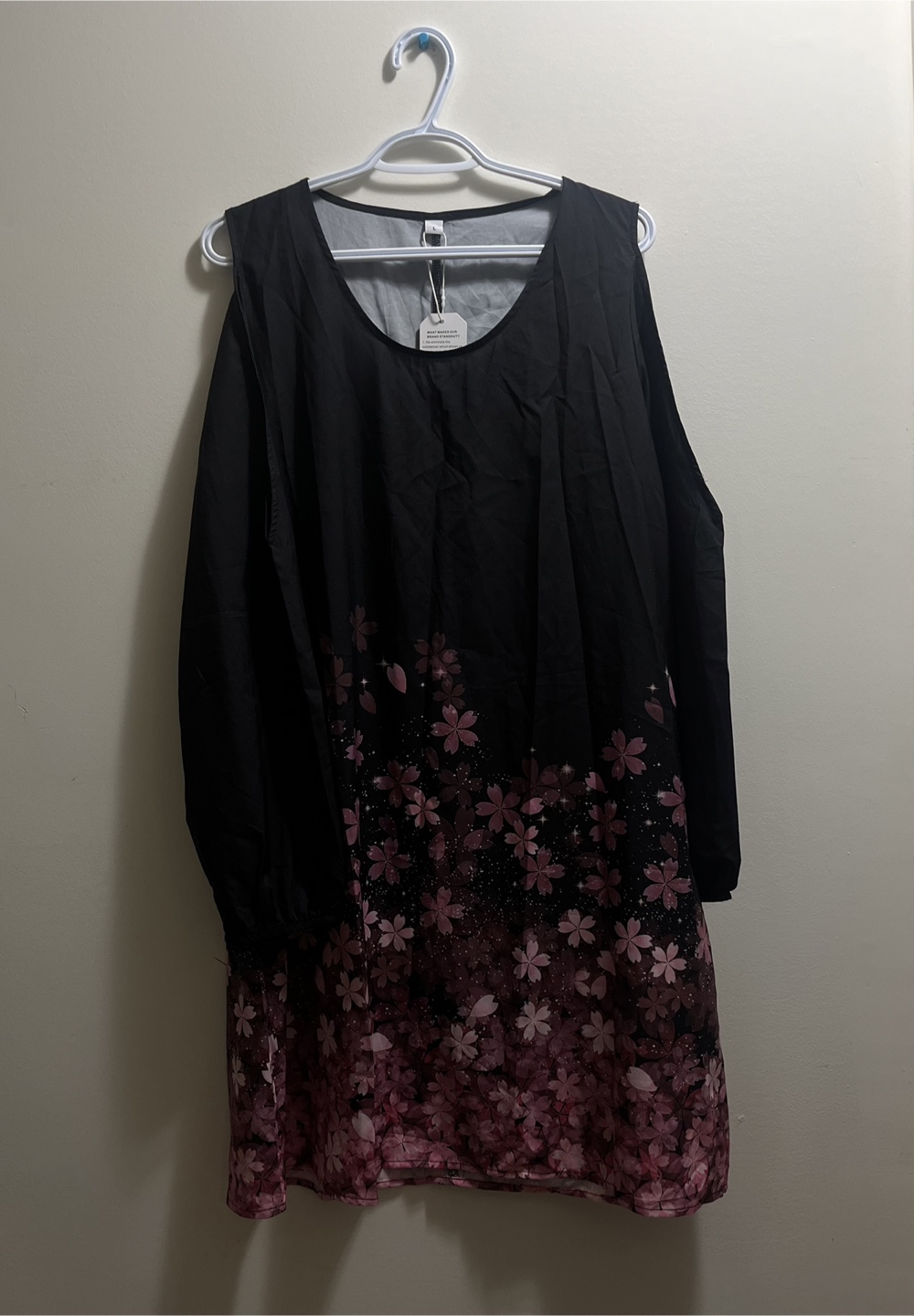 Cherry blossom print cold shoulder dress sz L - photo 3