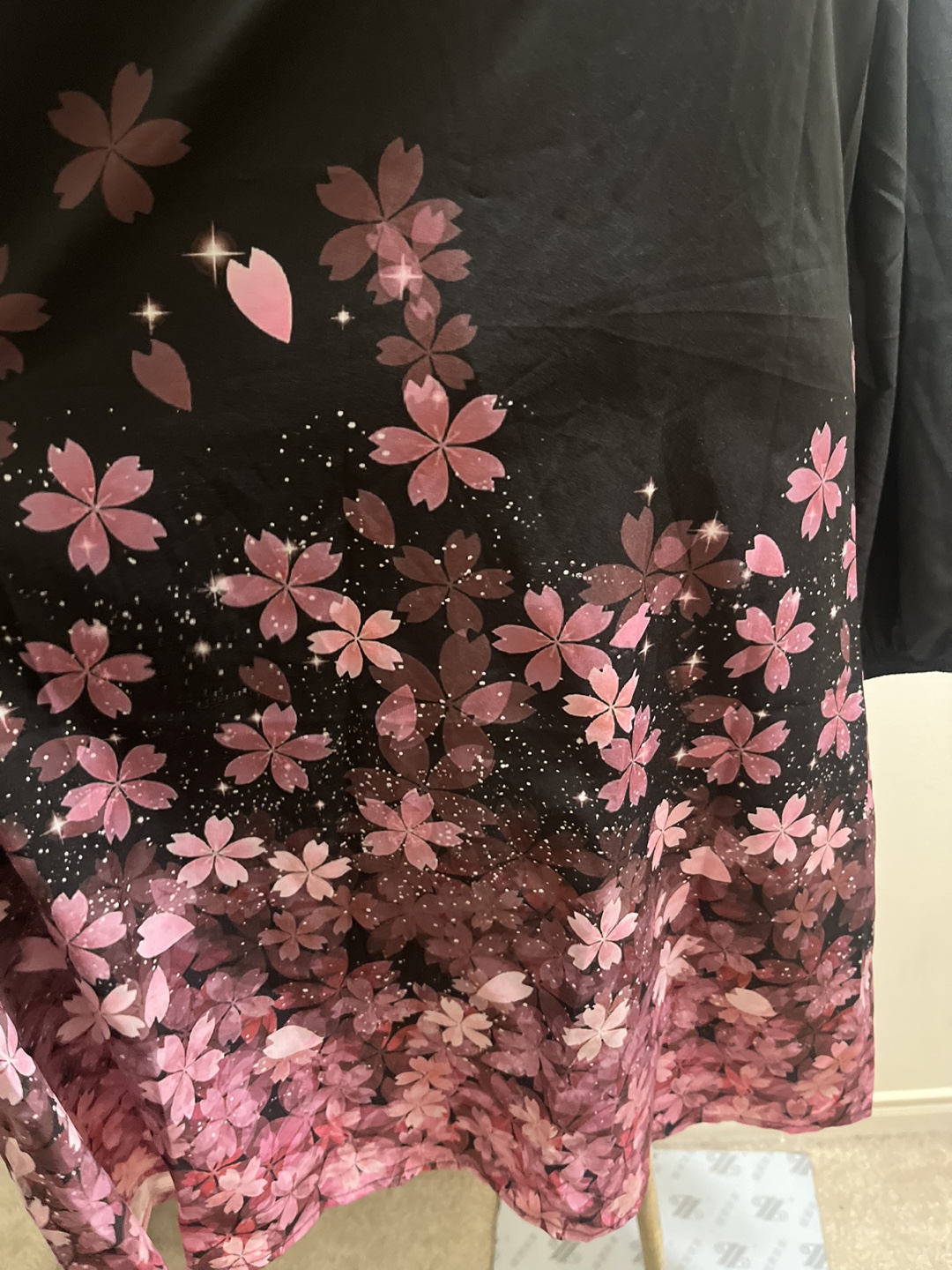 Cherry blossom print cold shoulder dress sz L - photo 5