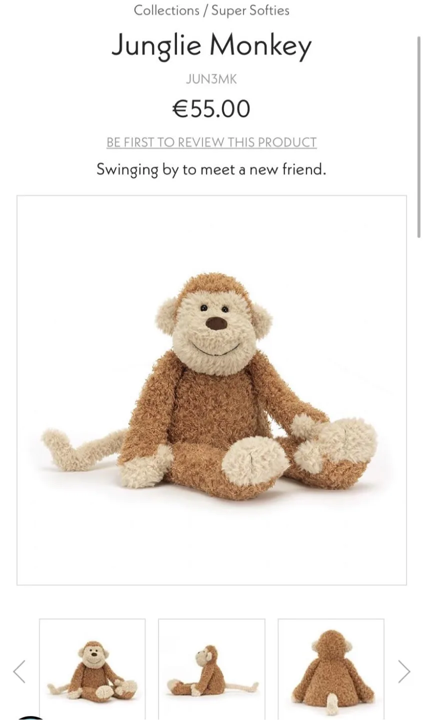 Jellycat Junglie Monkey Plush thumbnail