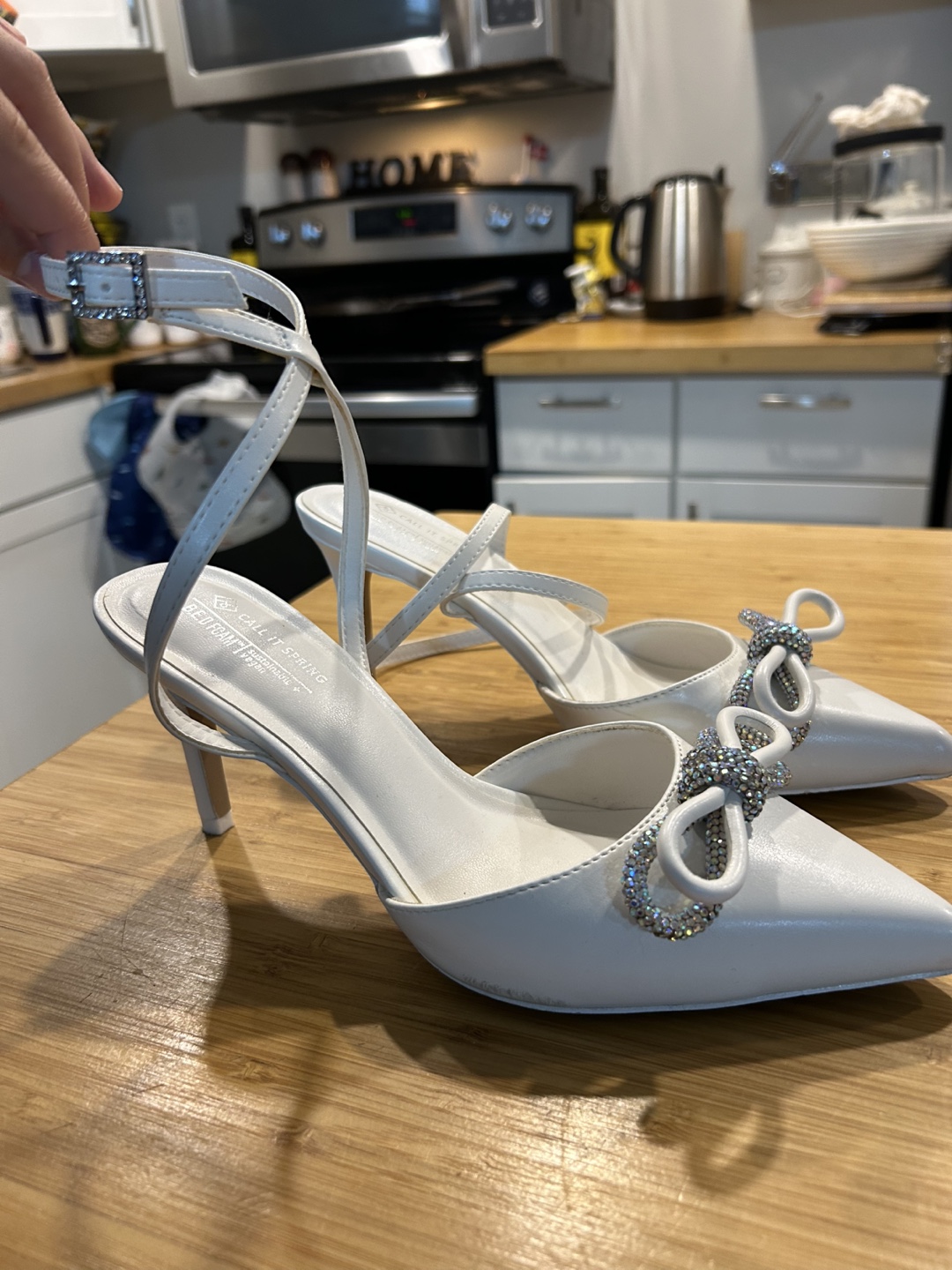 Call It Spring White Heels, Size 8.5 - photo 2